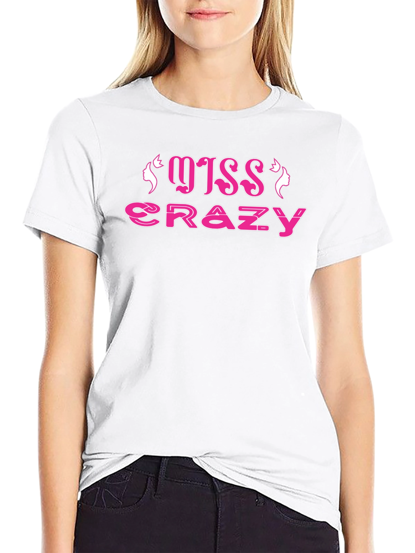 Black Miss Crazy Graphic Tee - Black Cotton Shirt view 9