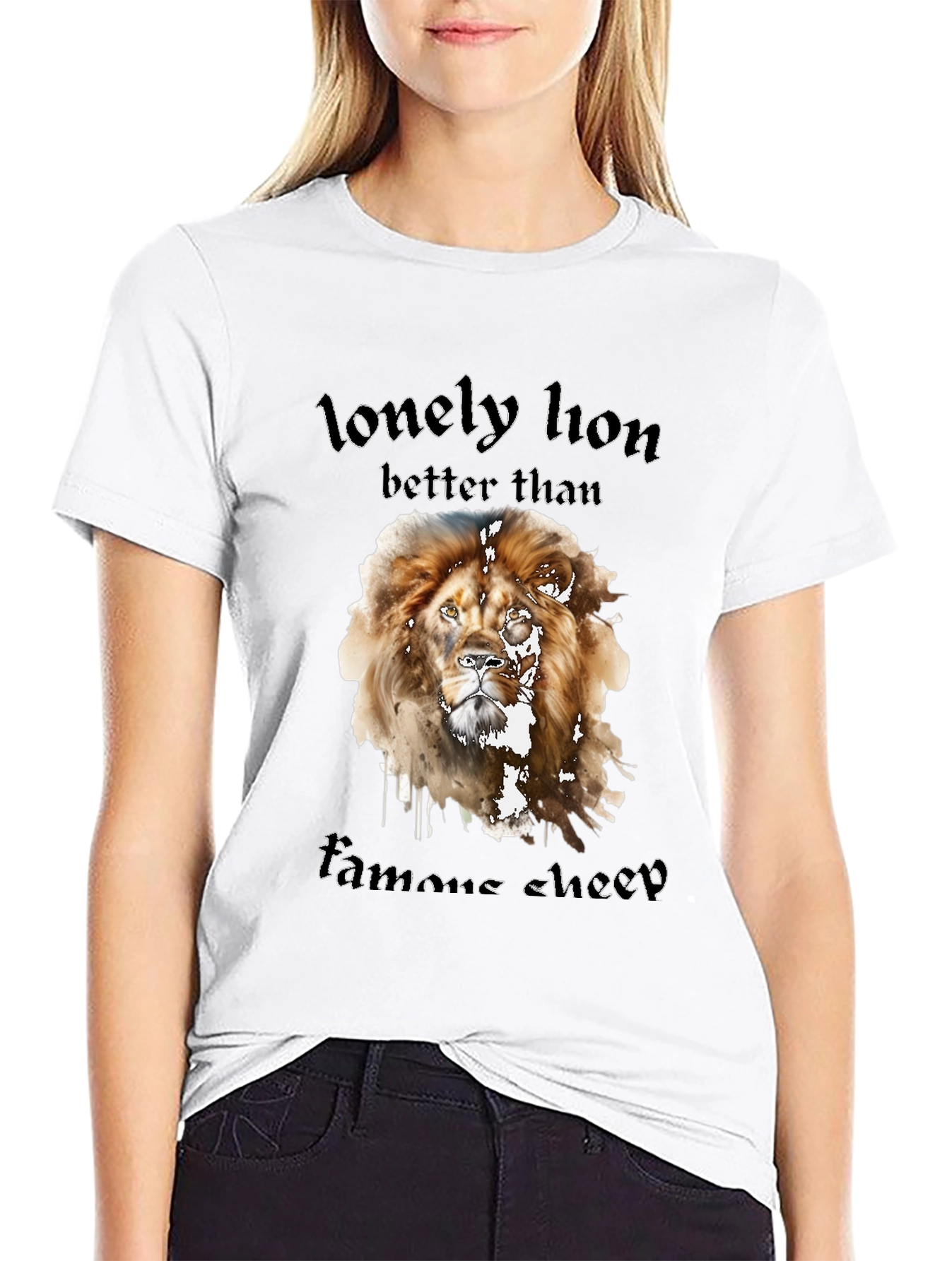 Black Lonely Lion Graphic Tee - Better Than Famous Sheep view 9