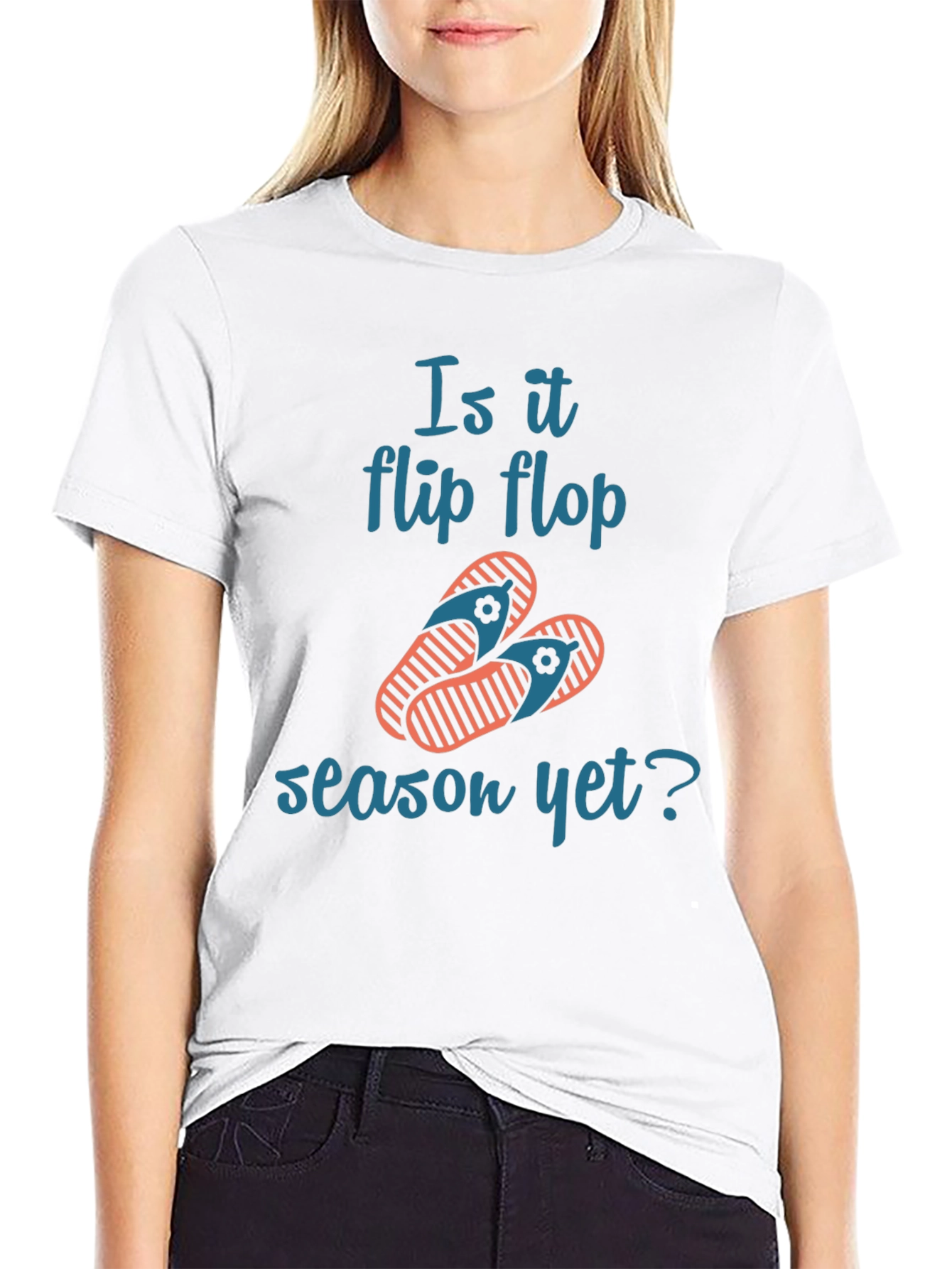 Black Flip Flop Season Tee - Summer Ready T-Shirt view 9