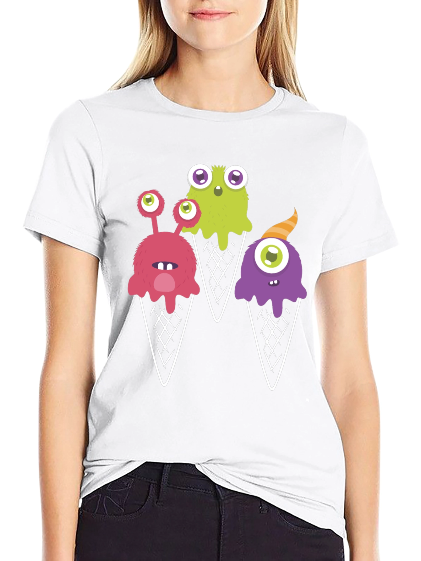 Black Monster Ice Cream T-Shirt - Fun Graphic Tee view 9