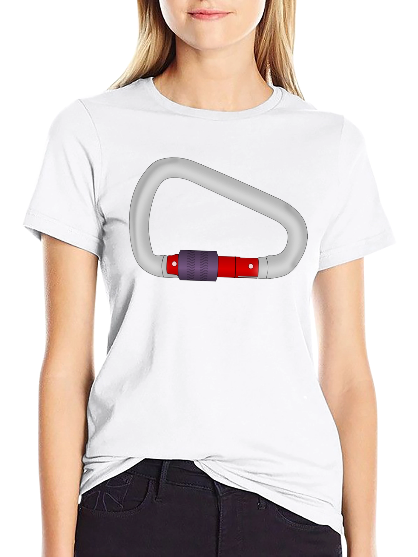 Black Carabiner Graphic Tee - Black Cotton T-Shirt view 9
