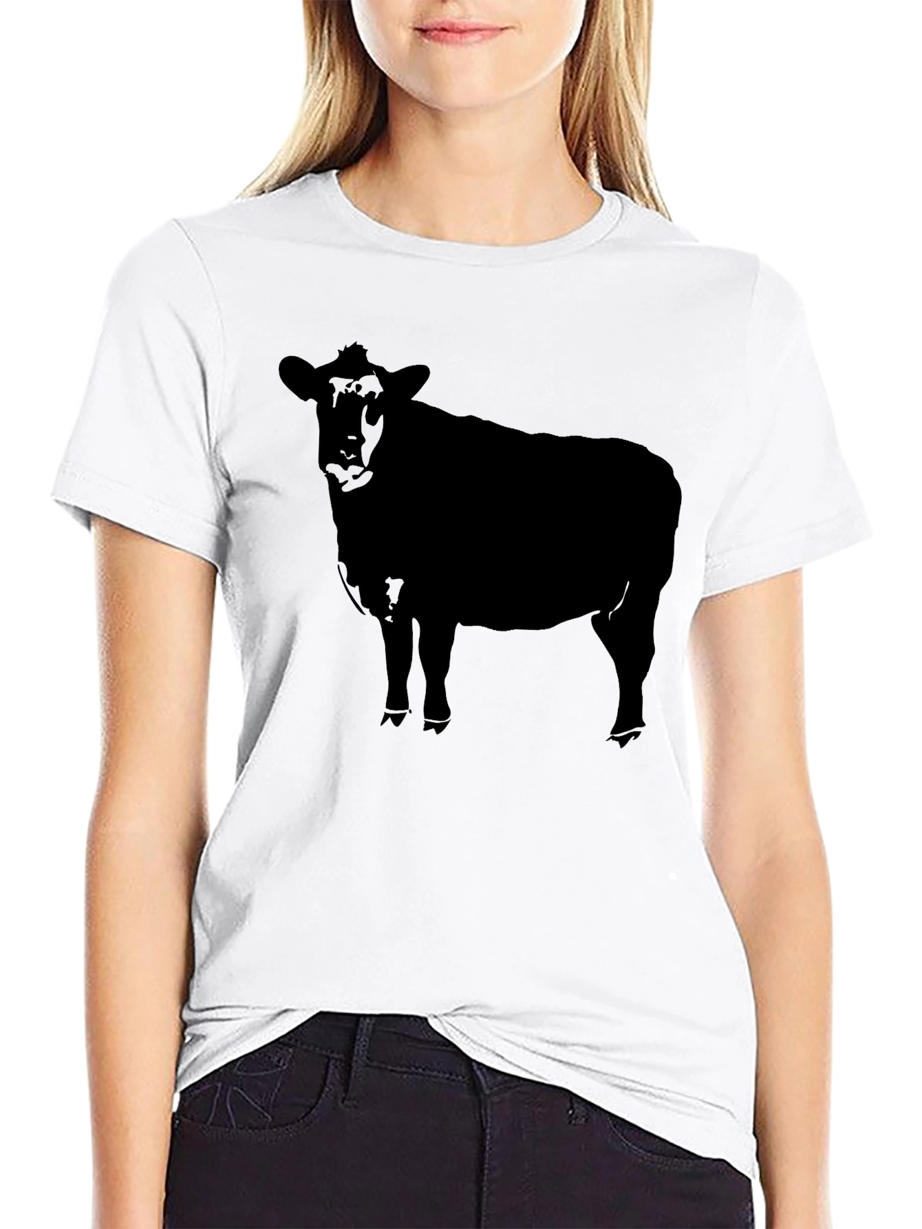 Black Black Cow Graphic Tee view 9