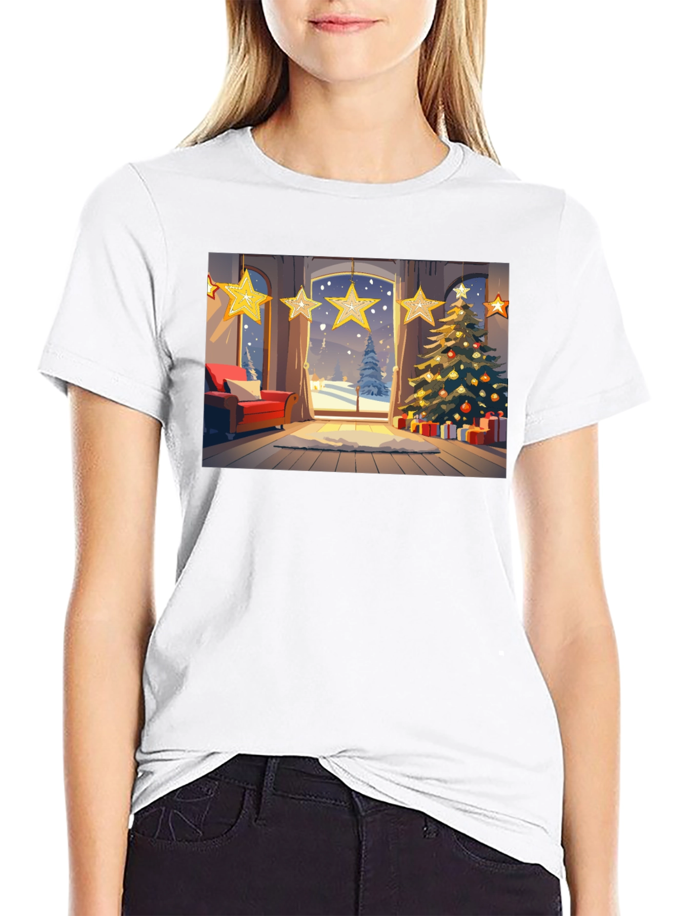 Black Festive Holiday T-Shirt view 9