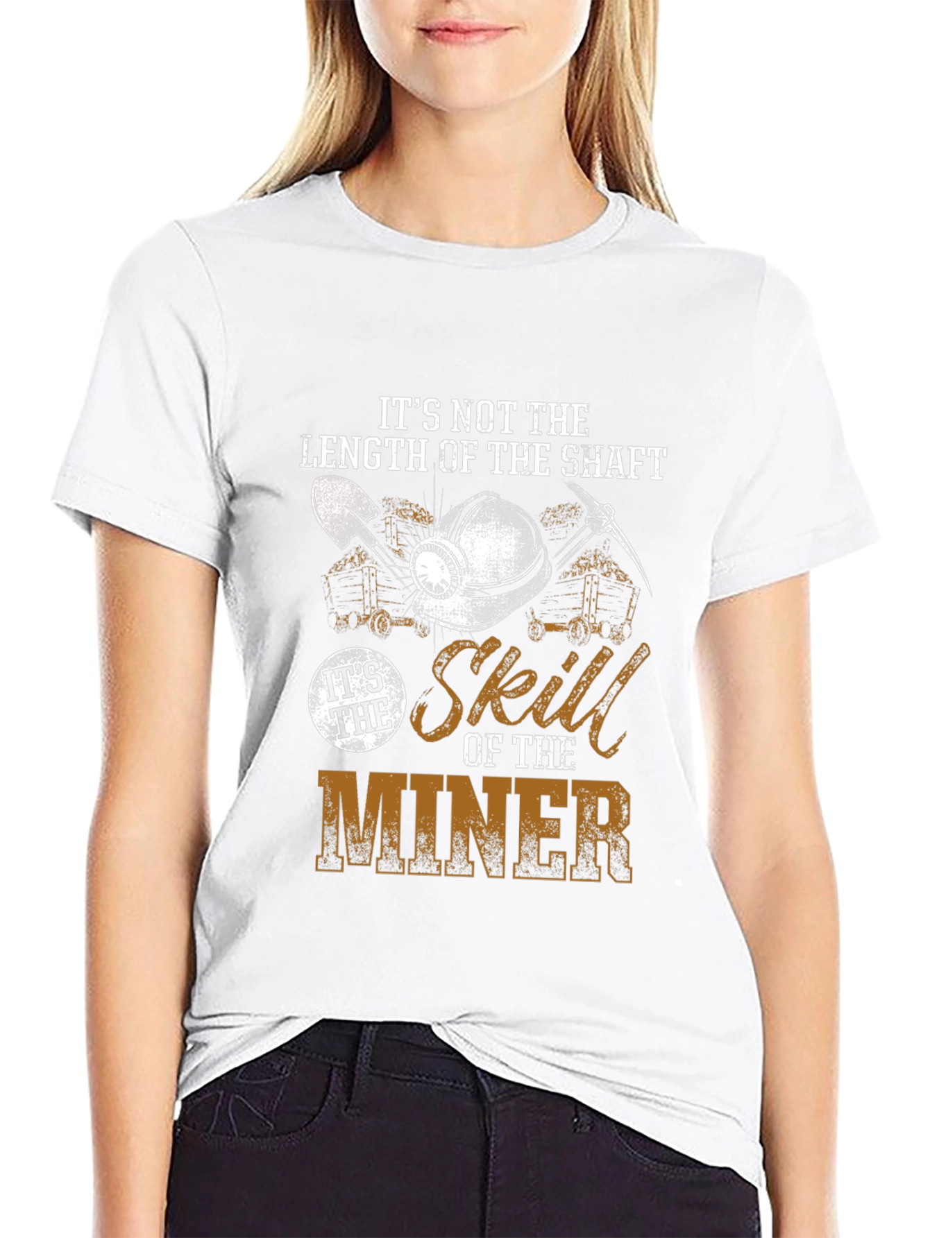 Black Miner Skill Graphic T-Shirt - Length of the Shaft view 9