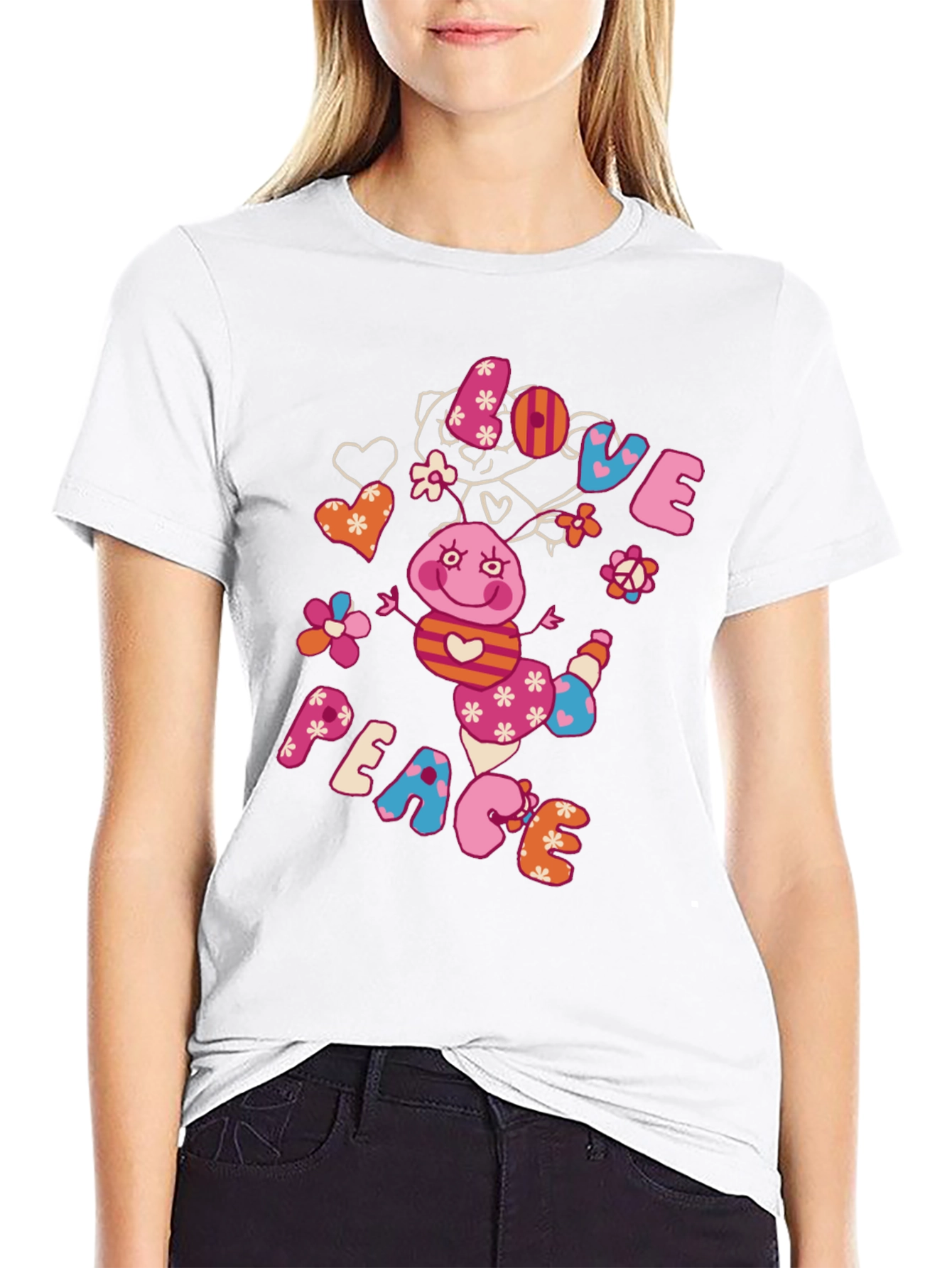Black Love and Peace Graphic Tee view 9