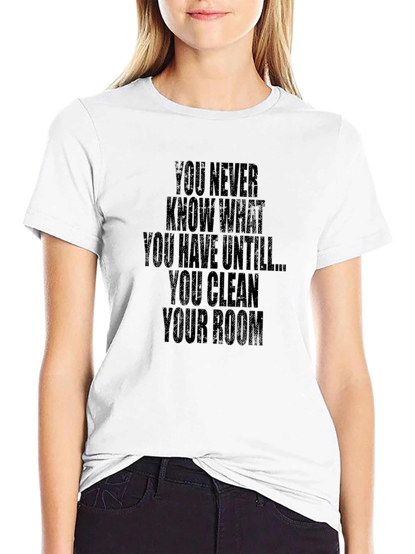 Black Funny Clean Your Room Graphic Tee view 9