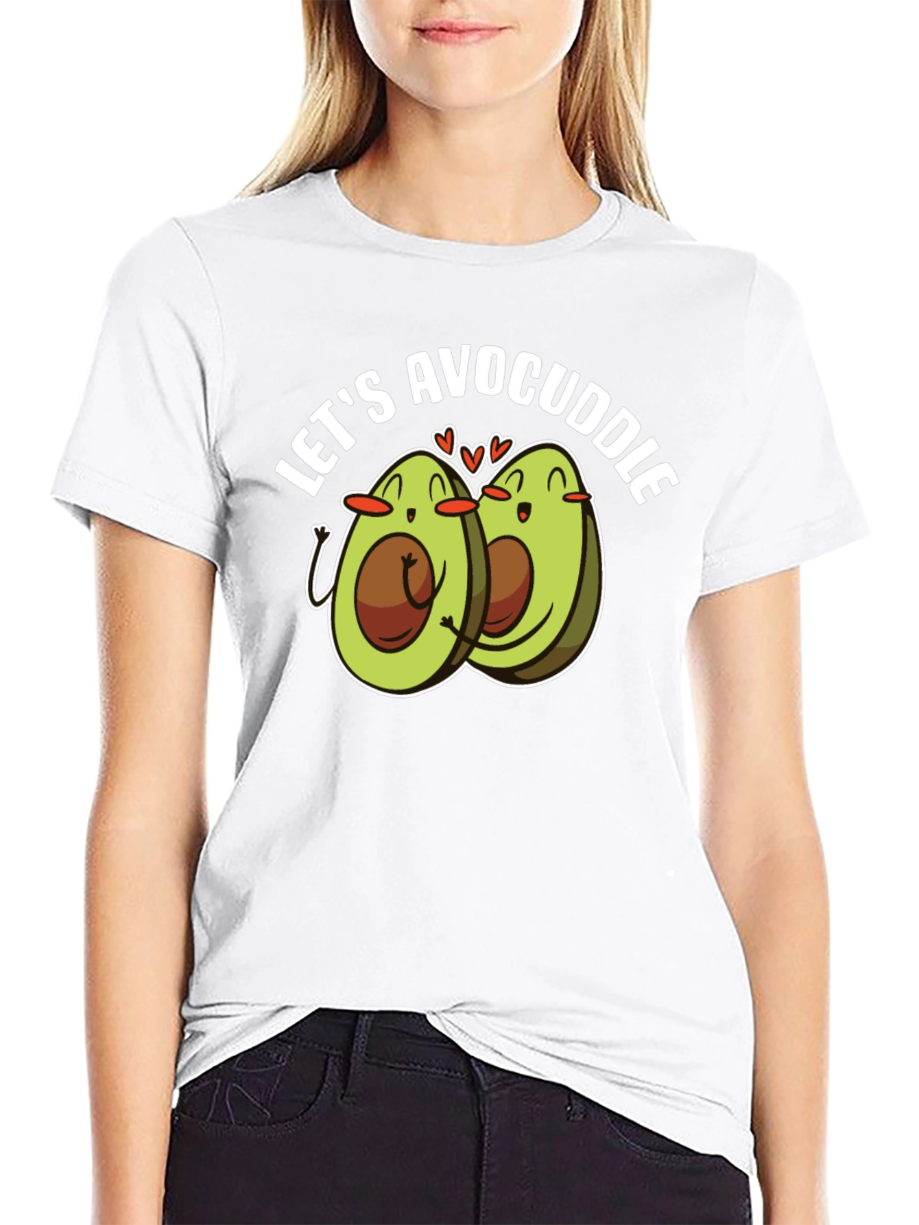 Black Avocado Cuddle T-Shirt - Cute Foodie Tee view 9