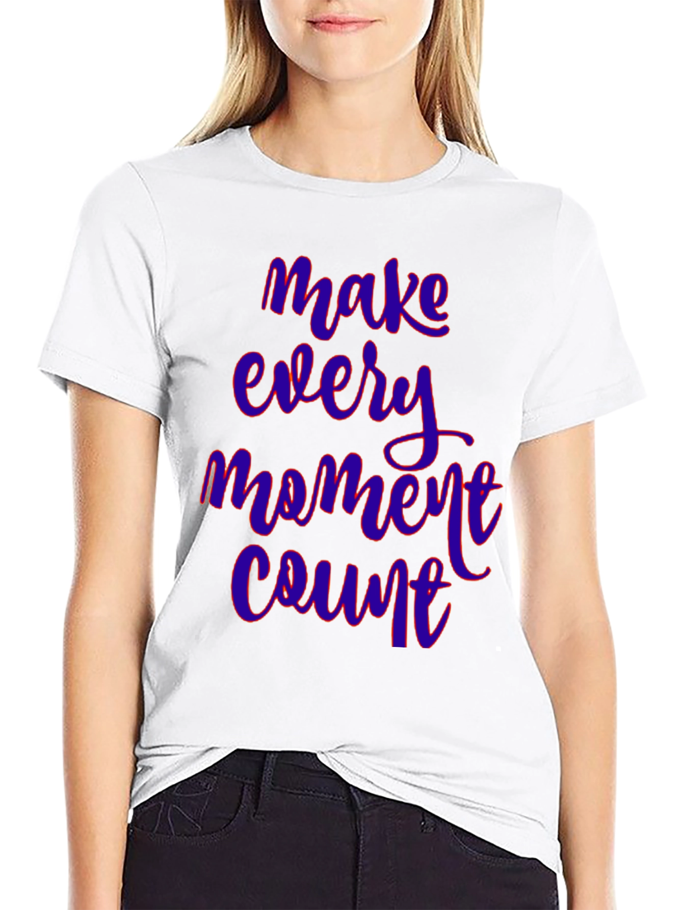 Black Make Every Moment Count Graphic Tee view 9
