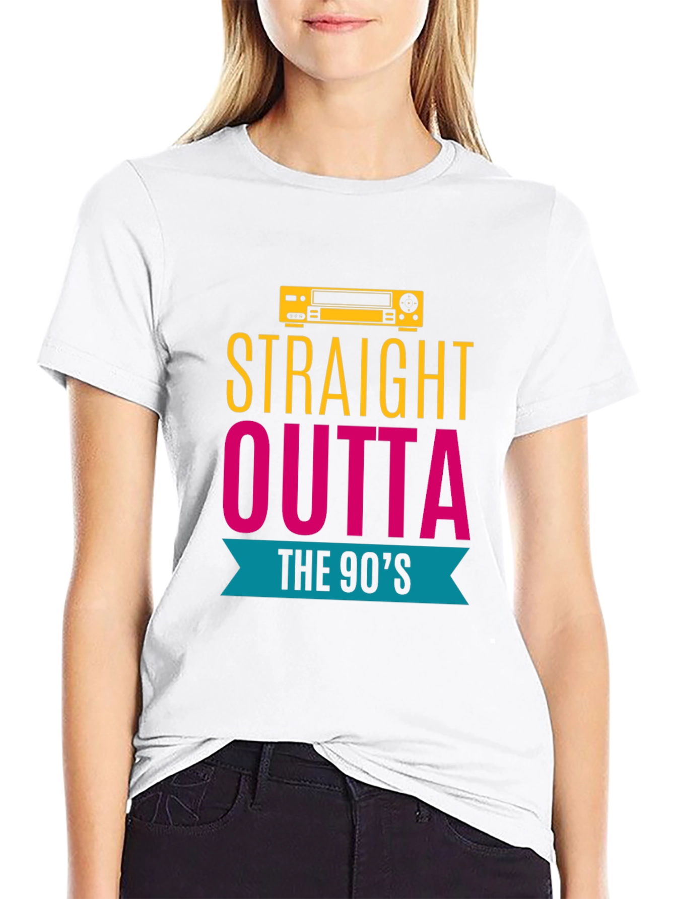 Black Straight Outta The 90's T-Shirt view 9