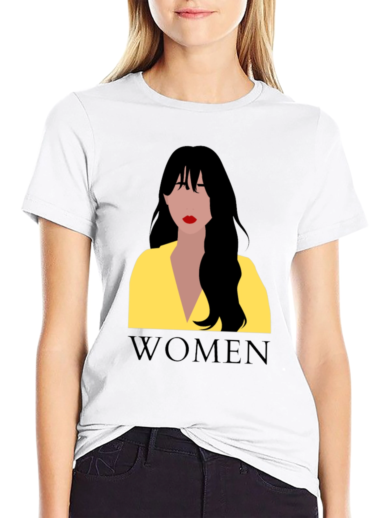 Women Graphic Tee - Black Cotton T-Shirt - 9