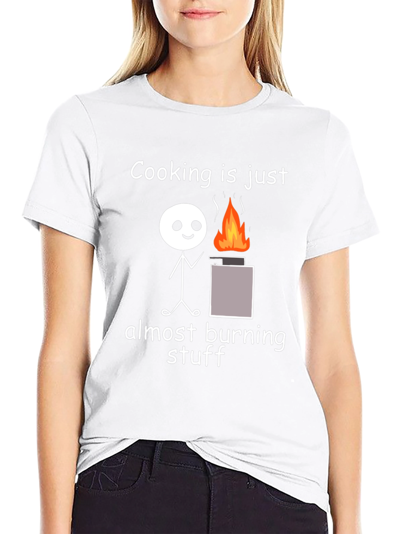 Black Funny Cooking Almost Burning Stuff T-Shirt view 9