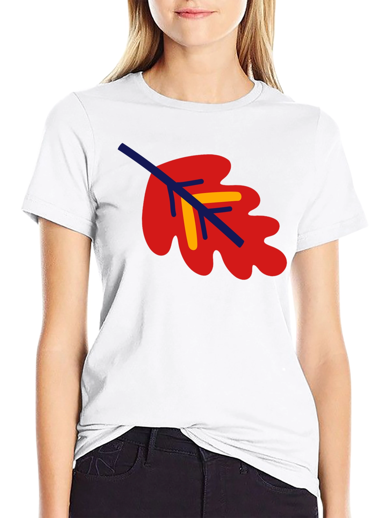 Black Leaf Graphic Tee - Black Cotton Blend Shirt view 9