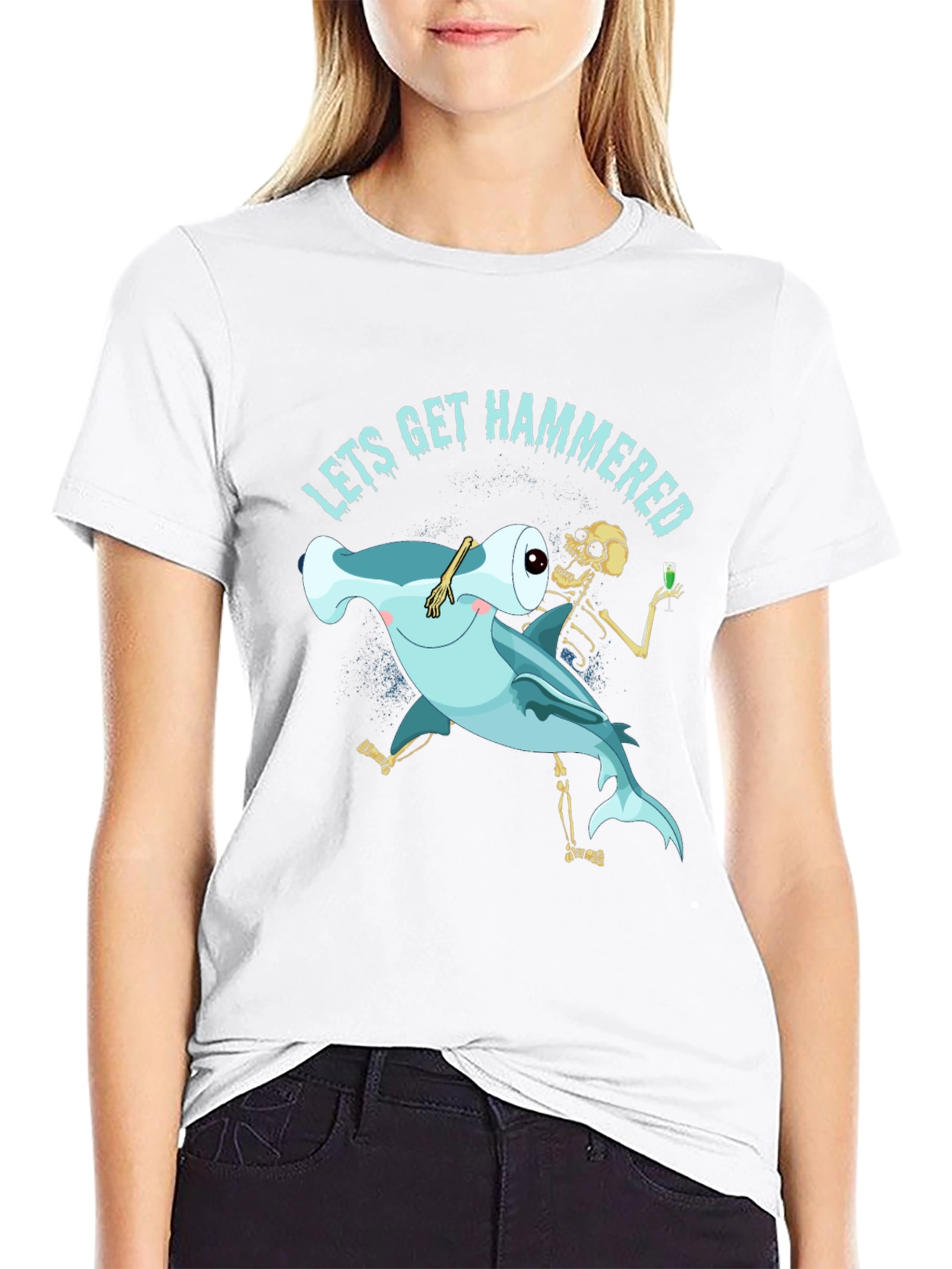 Black Lets Get Hammered Graphic Tee view 9