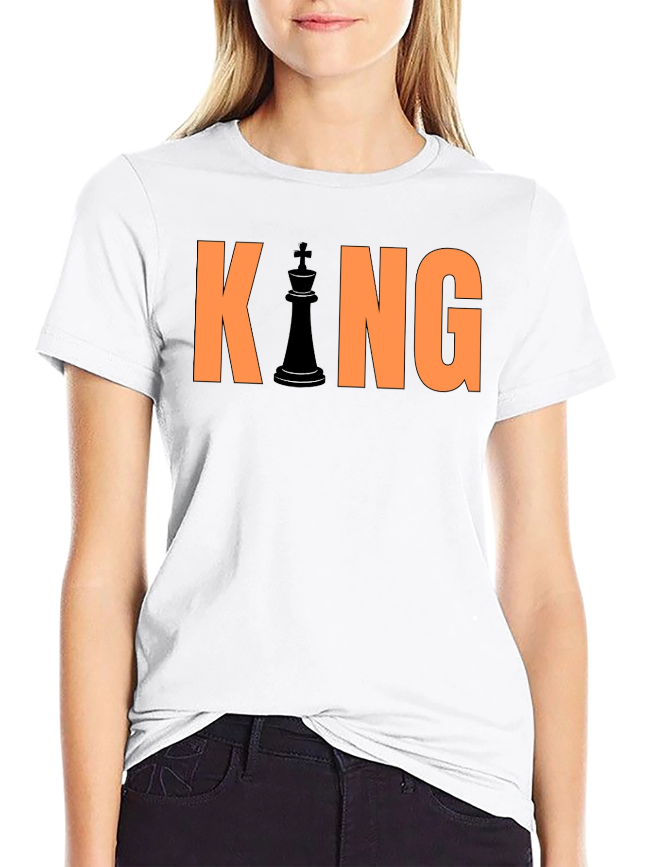 Black King Chess Piece Graphic T-Shirt - Black view 9