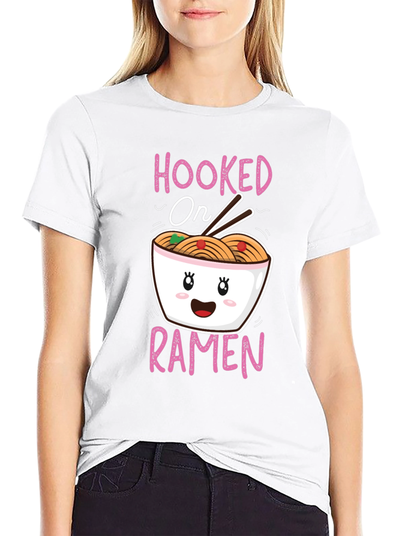 Black Hooked on Ramen Graphic T-Shirt - Cute Kawaii Style view 9