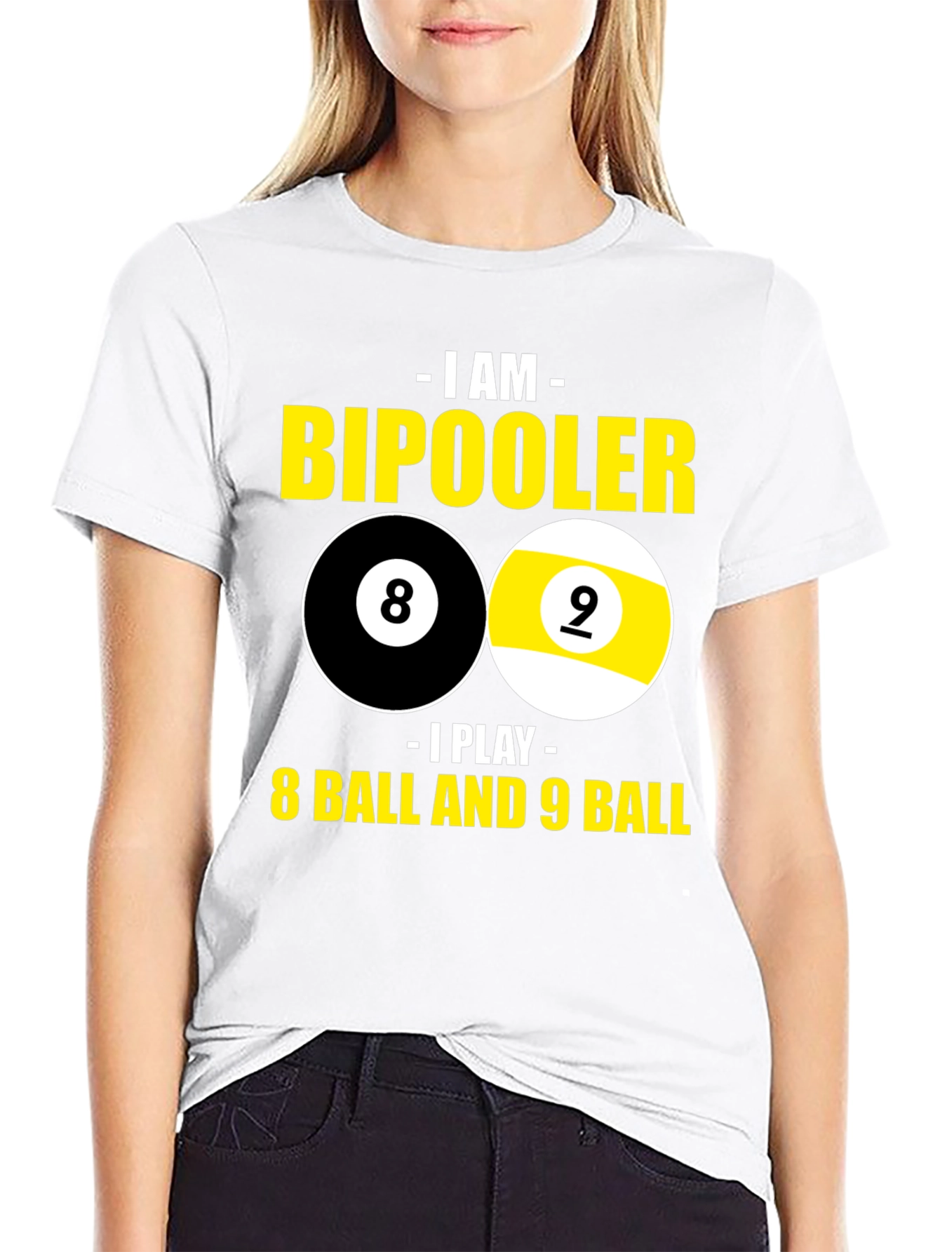 Black Bipooler 8 Ball & 9 Ball Graphic T-Shirt view 9