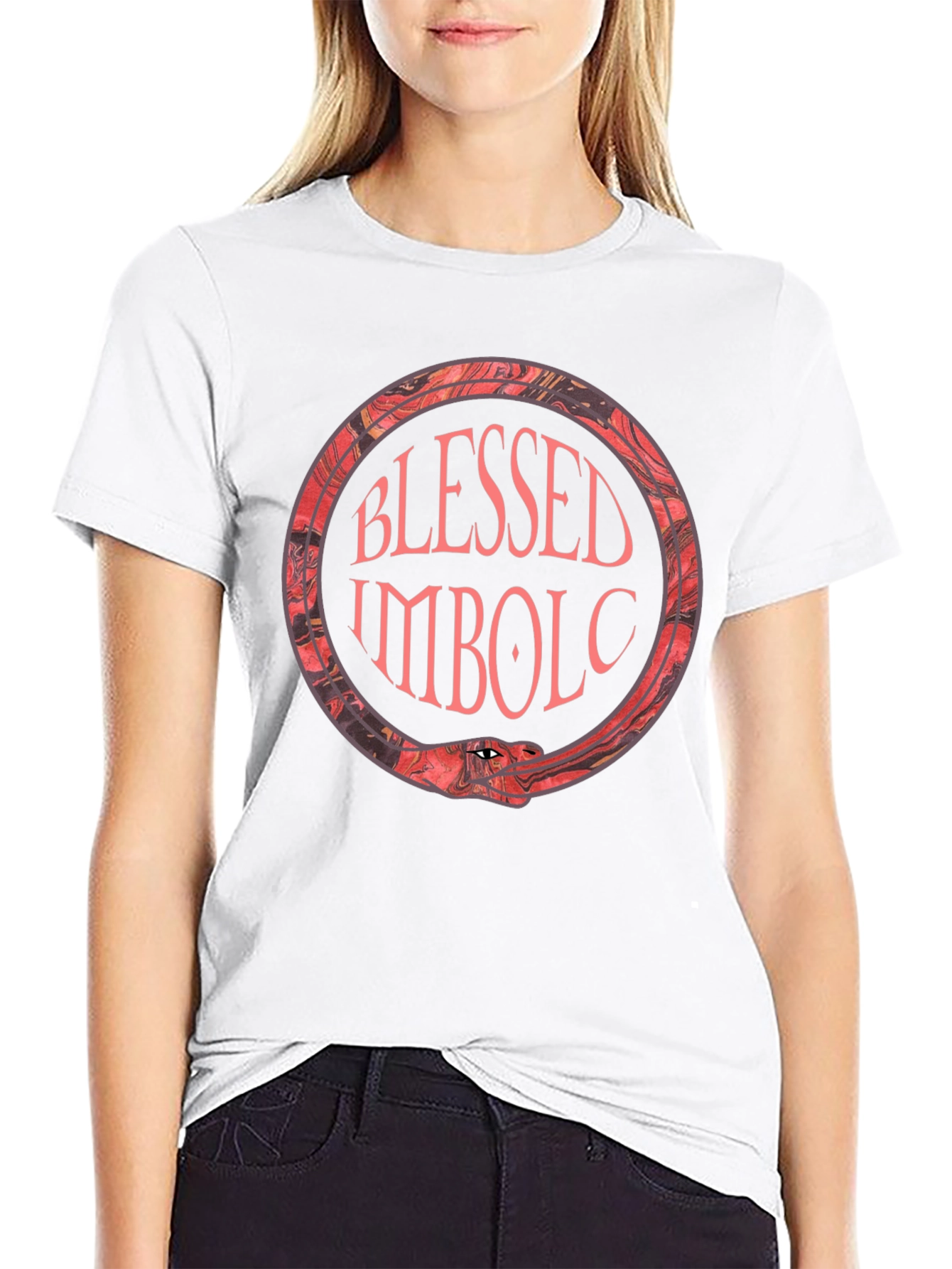 Blessed Imbolc Ouroboros T-Shirt - Pagan Snake - 9