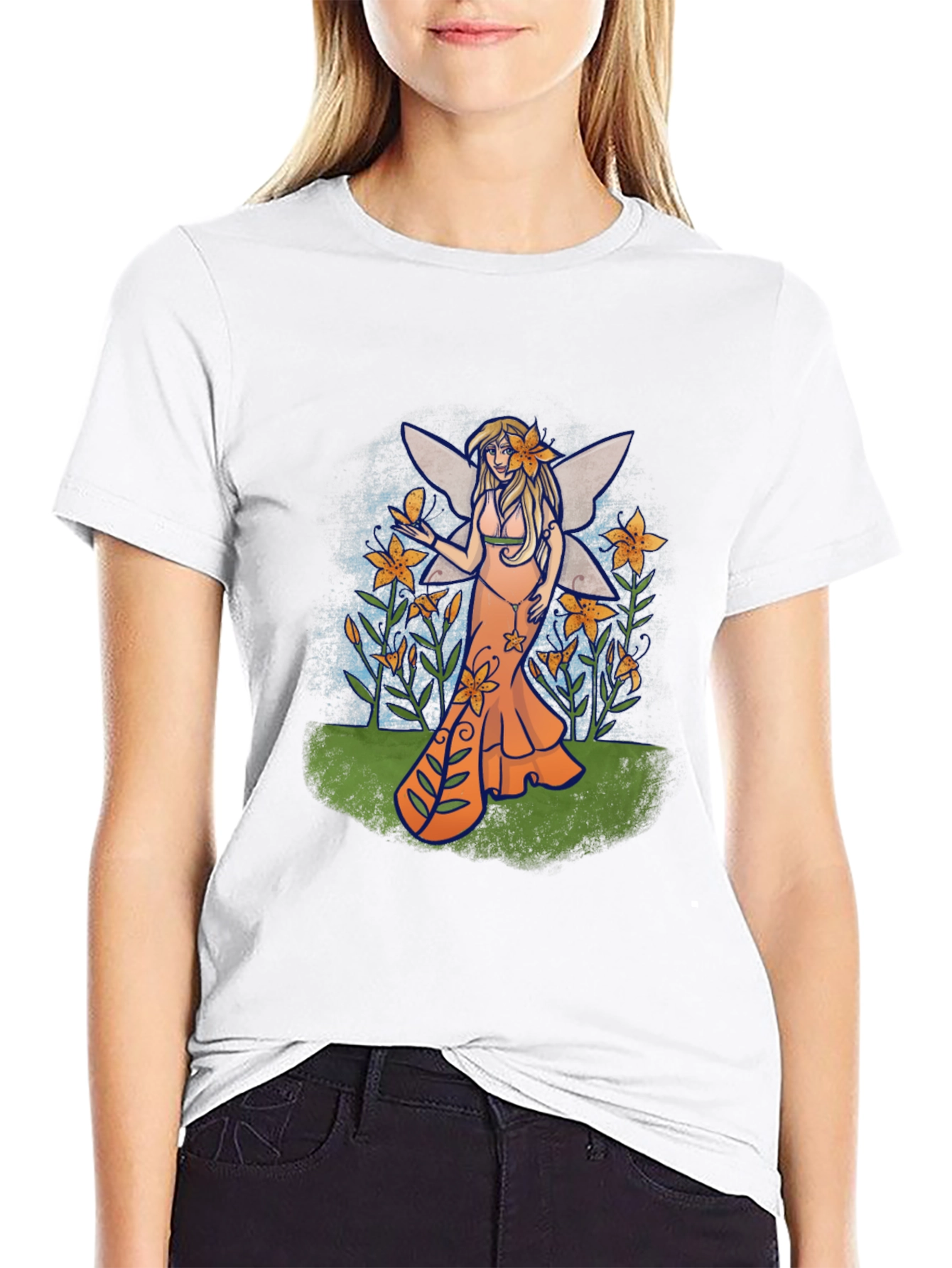 Black Fairy Graphic T-Shirt - Unique Fantasy Tee view 9