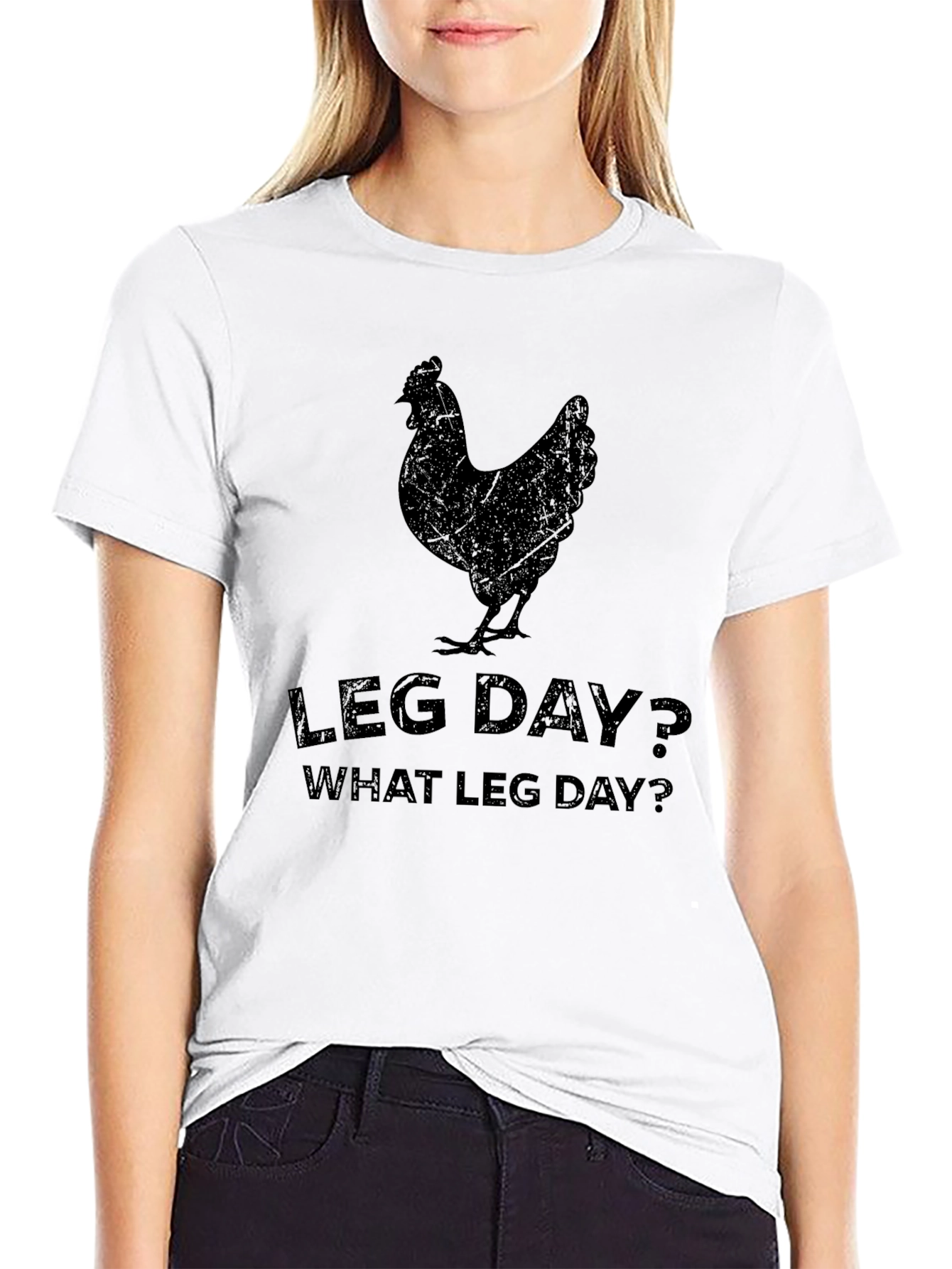 Black Leg Day Chicken T-Shirt - Funny Workout Tee view 9