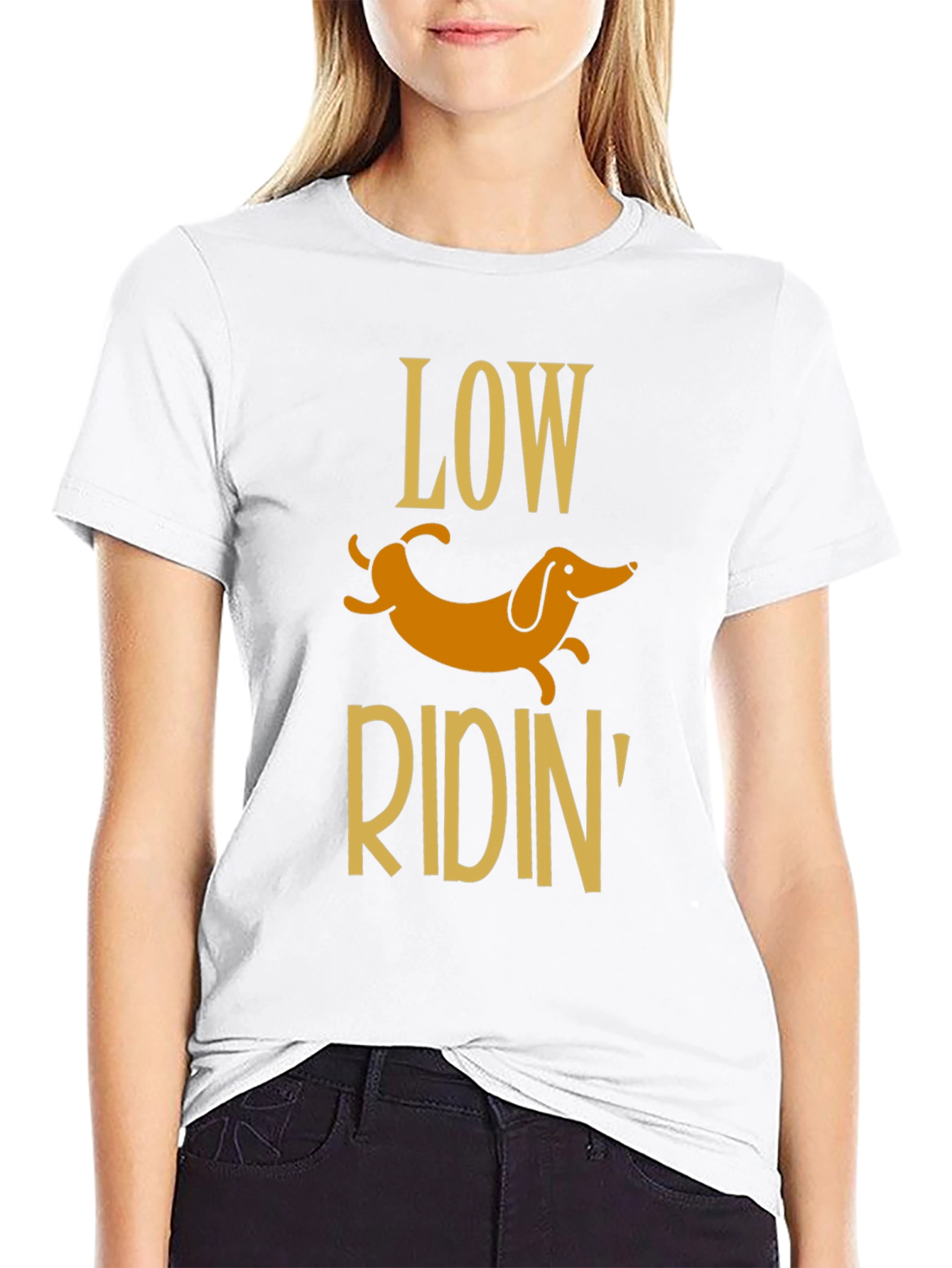 Black Low Ridin' Dachshund Dog T-Shirt view 9
