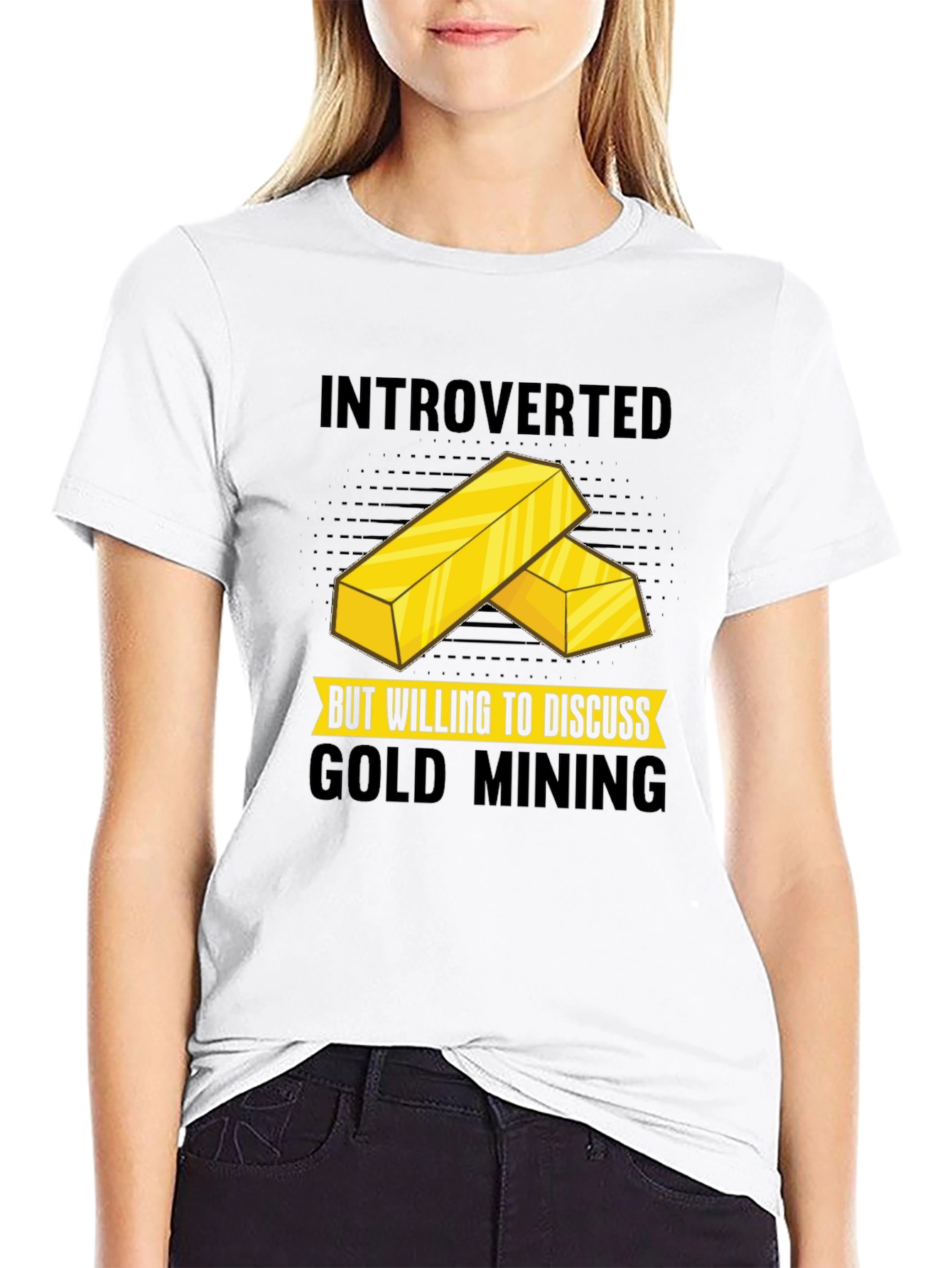 Black Introverted Gold Mining T-Shirt view 9