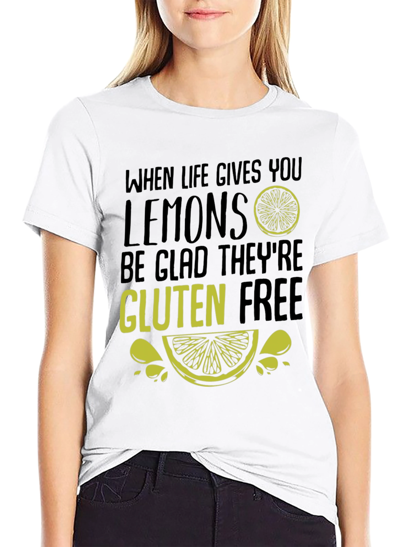Black Funny Gluten-Free Lemon Graphic Tee view 9