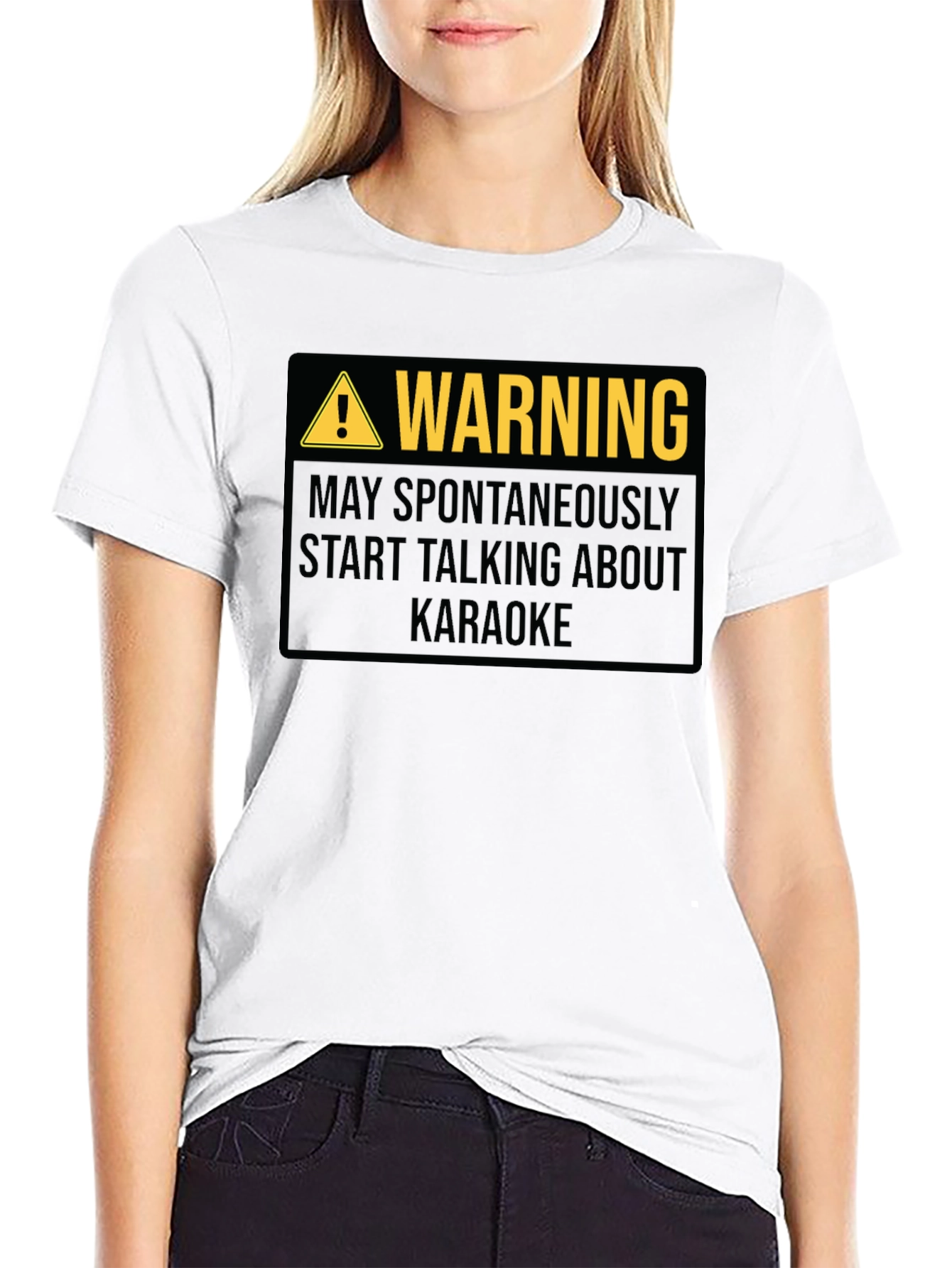 Black Warning Karaoke T-Shirt view 9