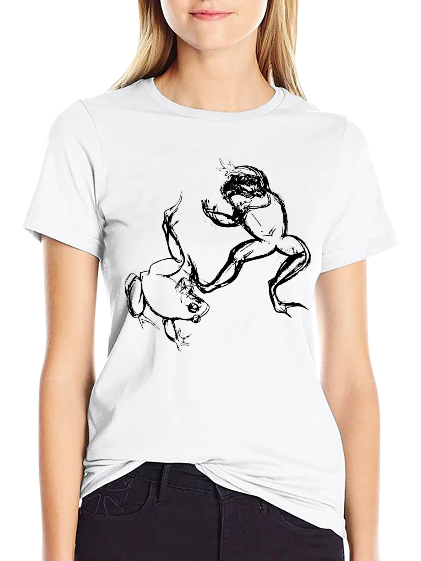 Black Frog Fight Tee - Men's Black Graphic T-Shirt view 9