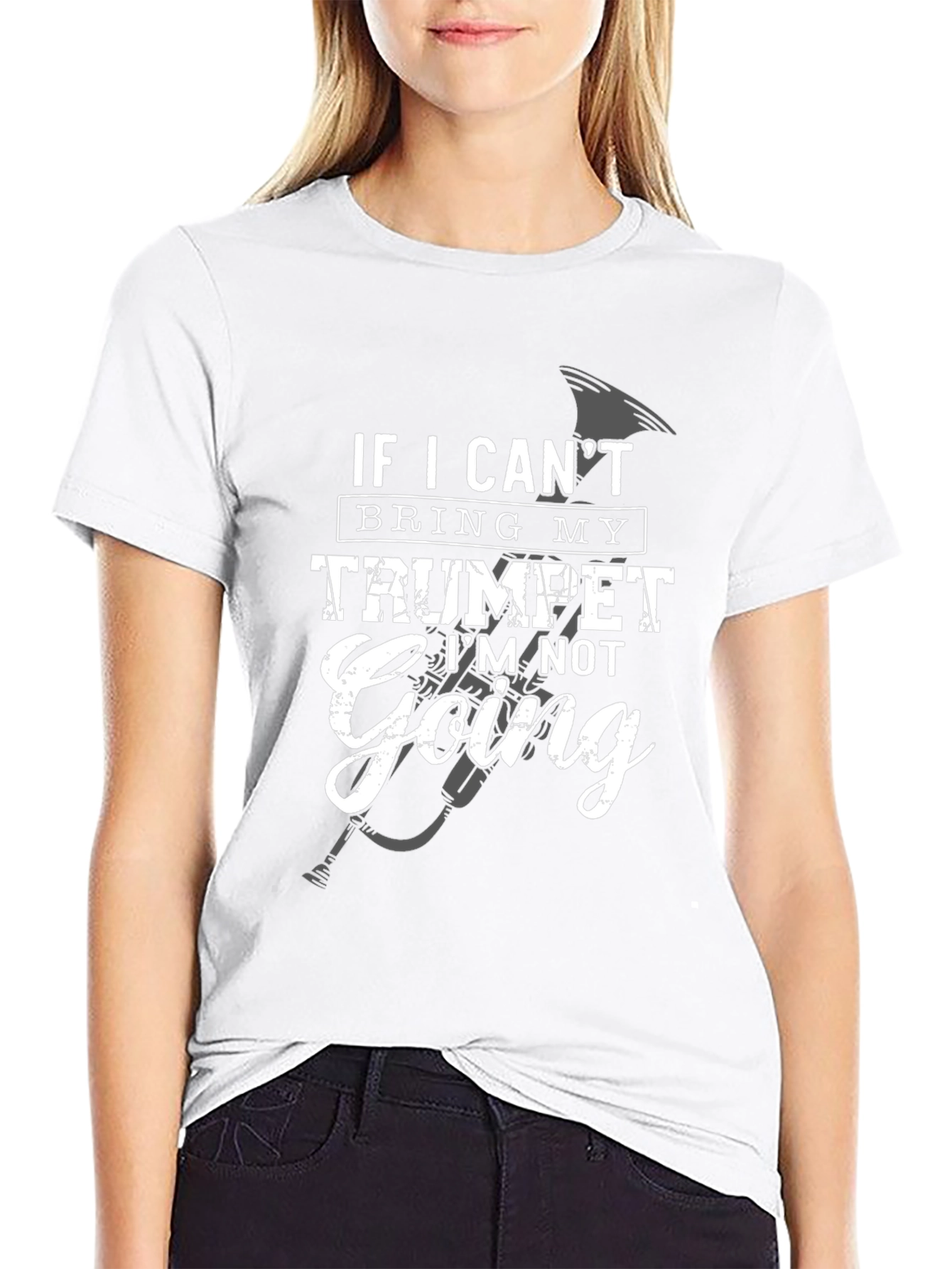 Black Funny Trumpet Player Black T-Shirt - If I Can't Bring My Trumpet view 9