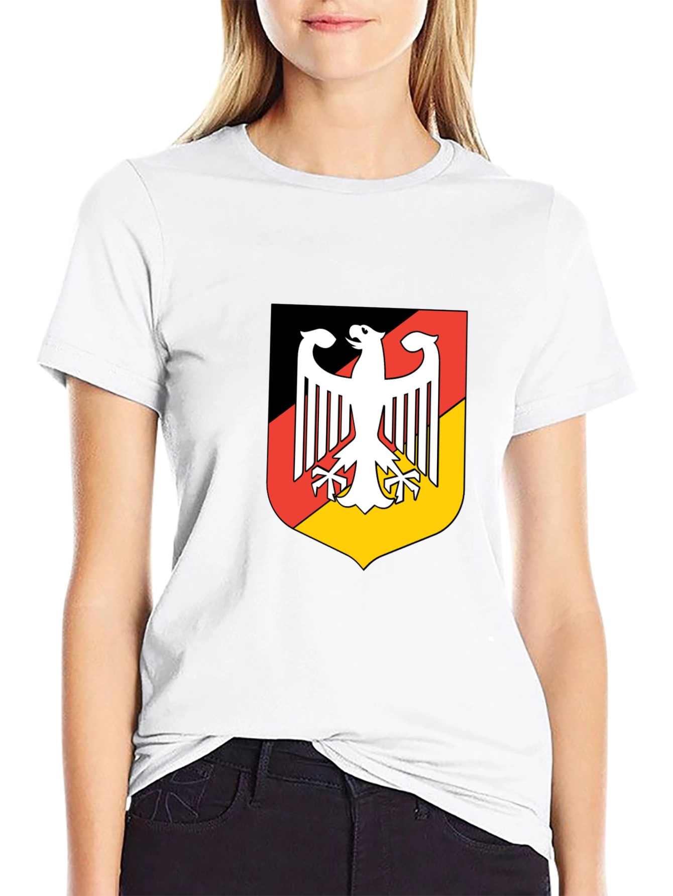 Black German Coat of Arms Graphic Black T-Shirt view 9