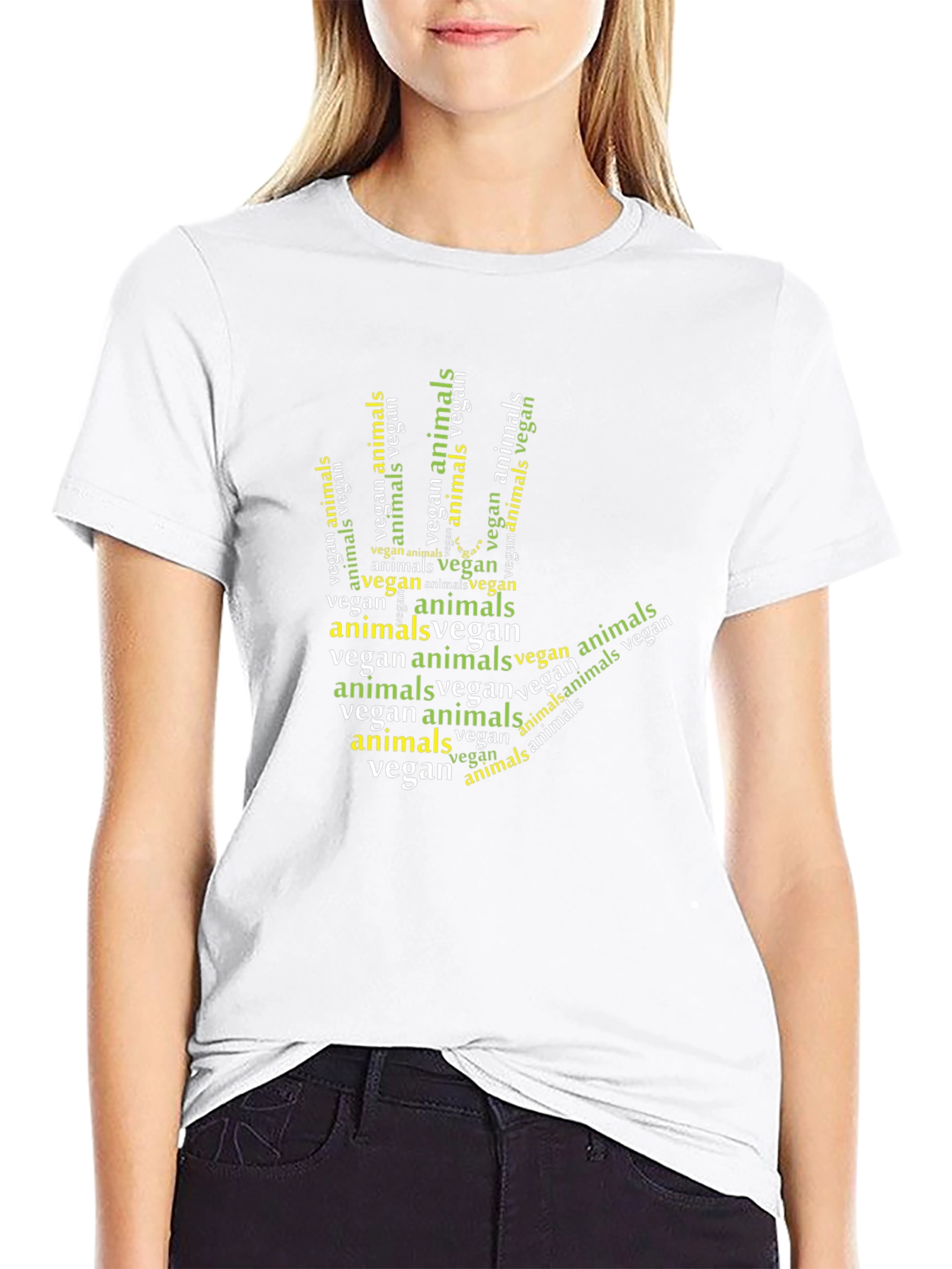 Vegan Animals Hand Graphic T-Shirt - 9