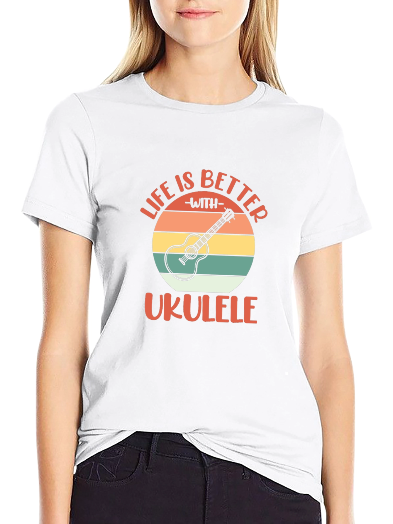 Black Life is Better with Ukulele Graphic T-Shirt view 9