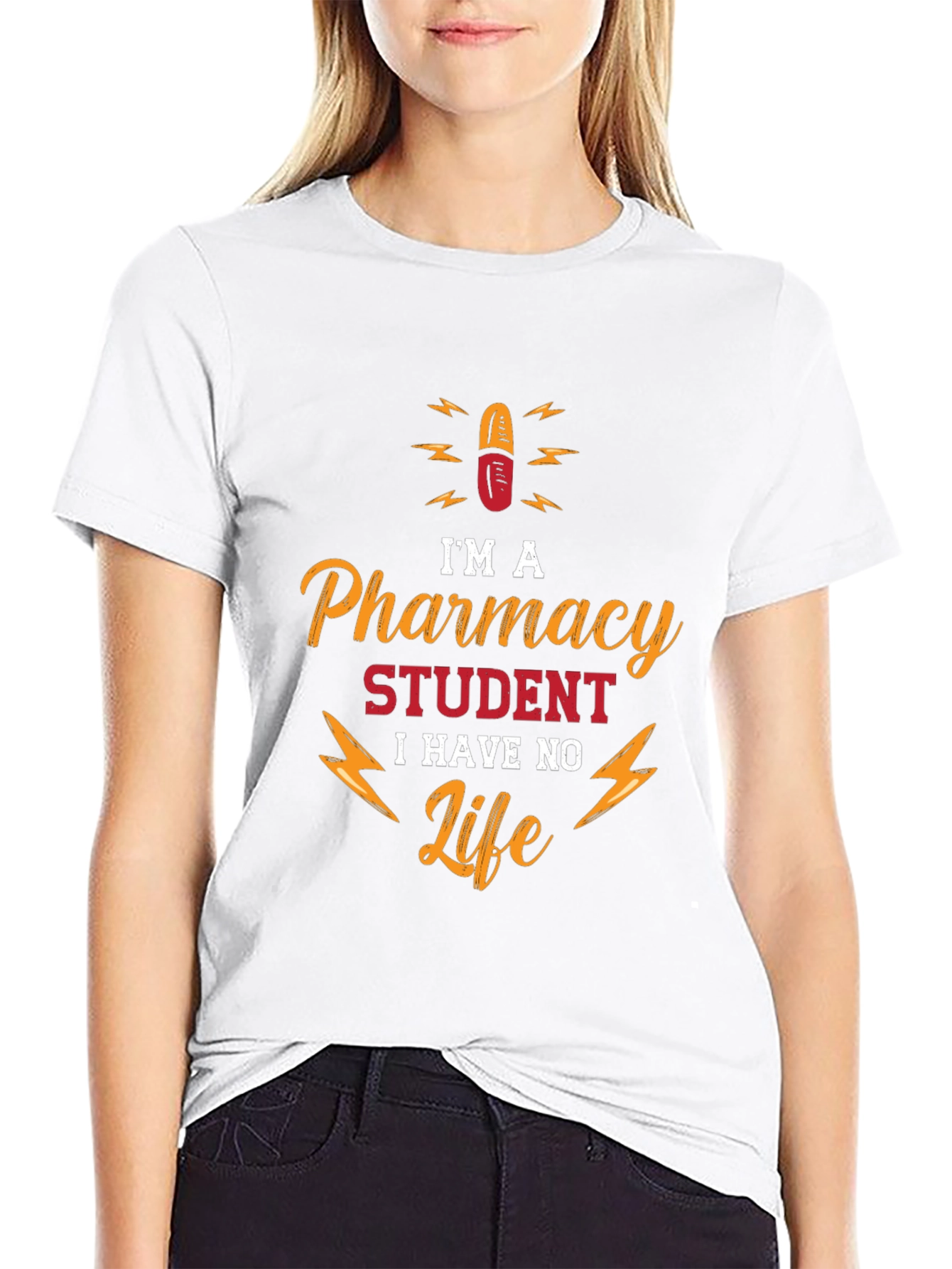 Black Pharmacy Student No Life T-Shirt - Funny College Apparel view 9