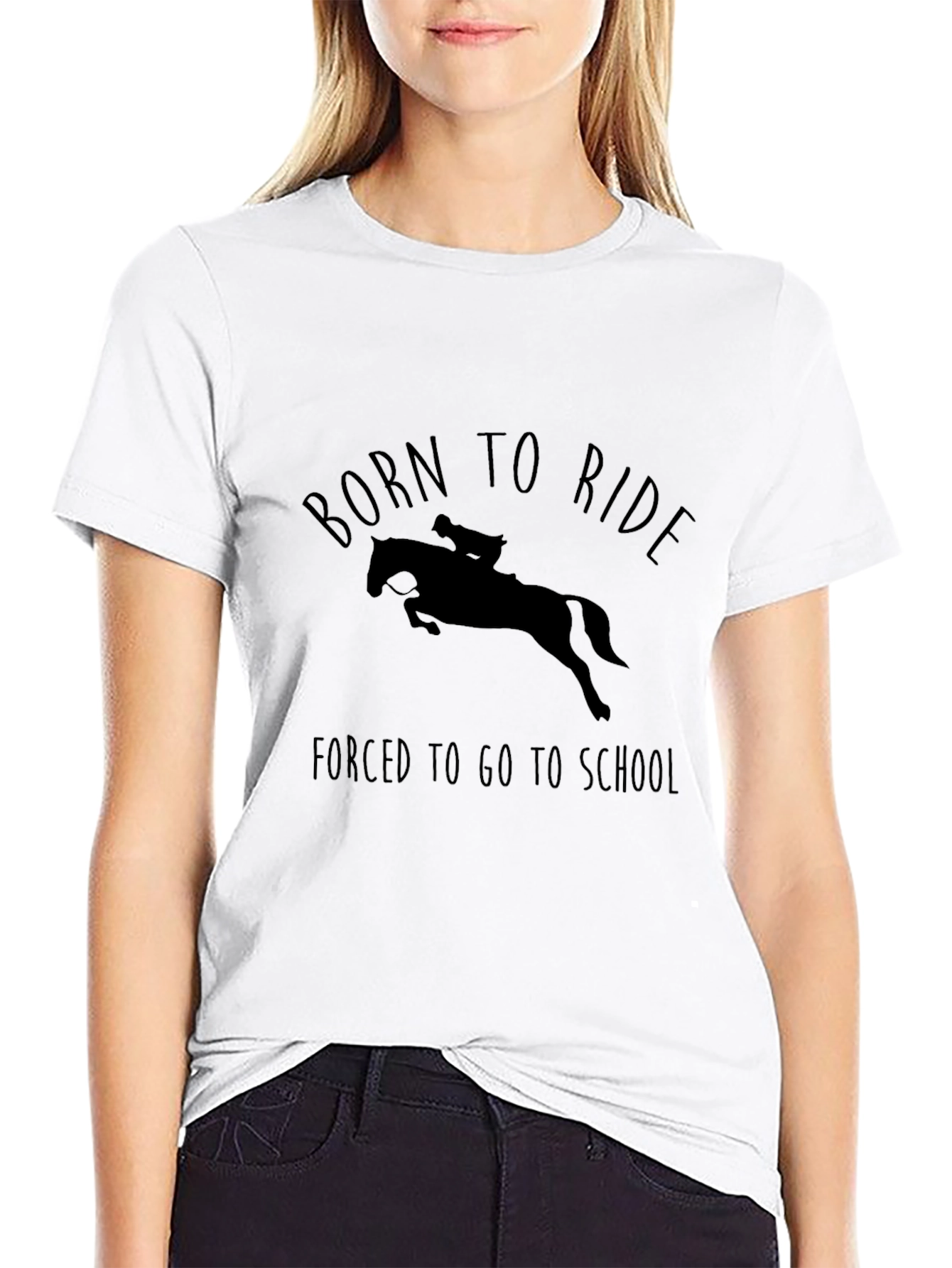 Black Born to Ride T-Shirt - Equestrian Lover Tee view 9