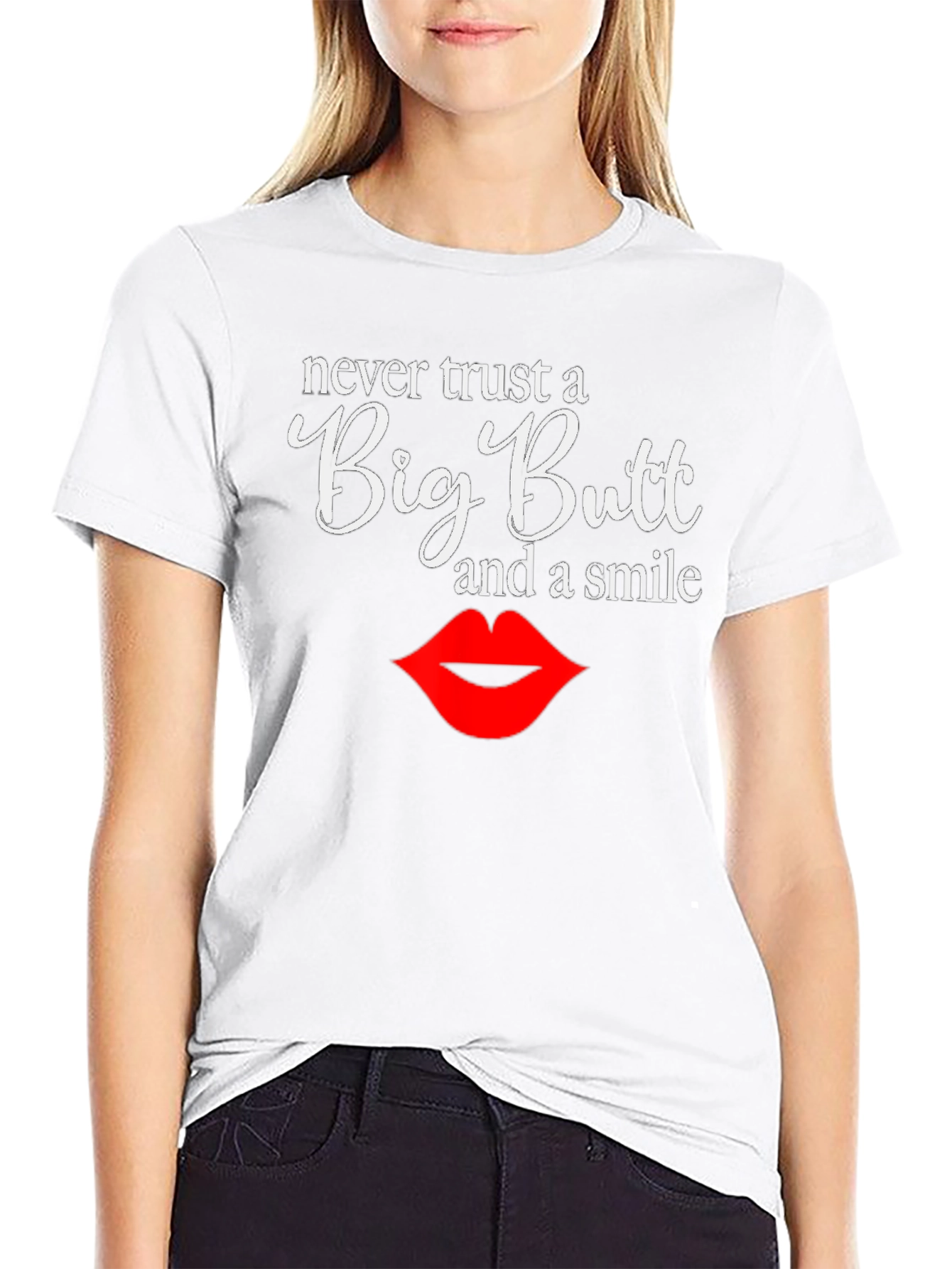 Black Big Butt Smile T-Shirt view 9