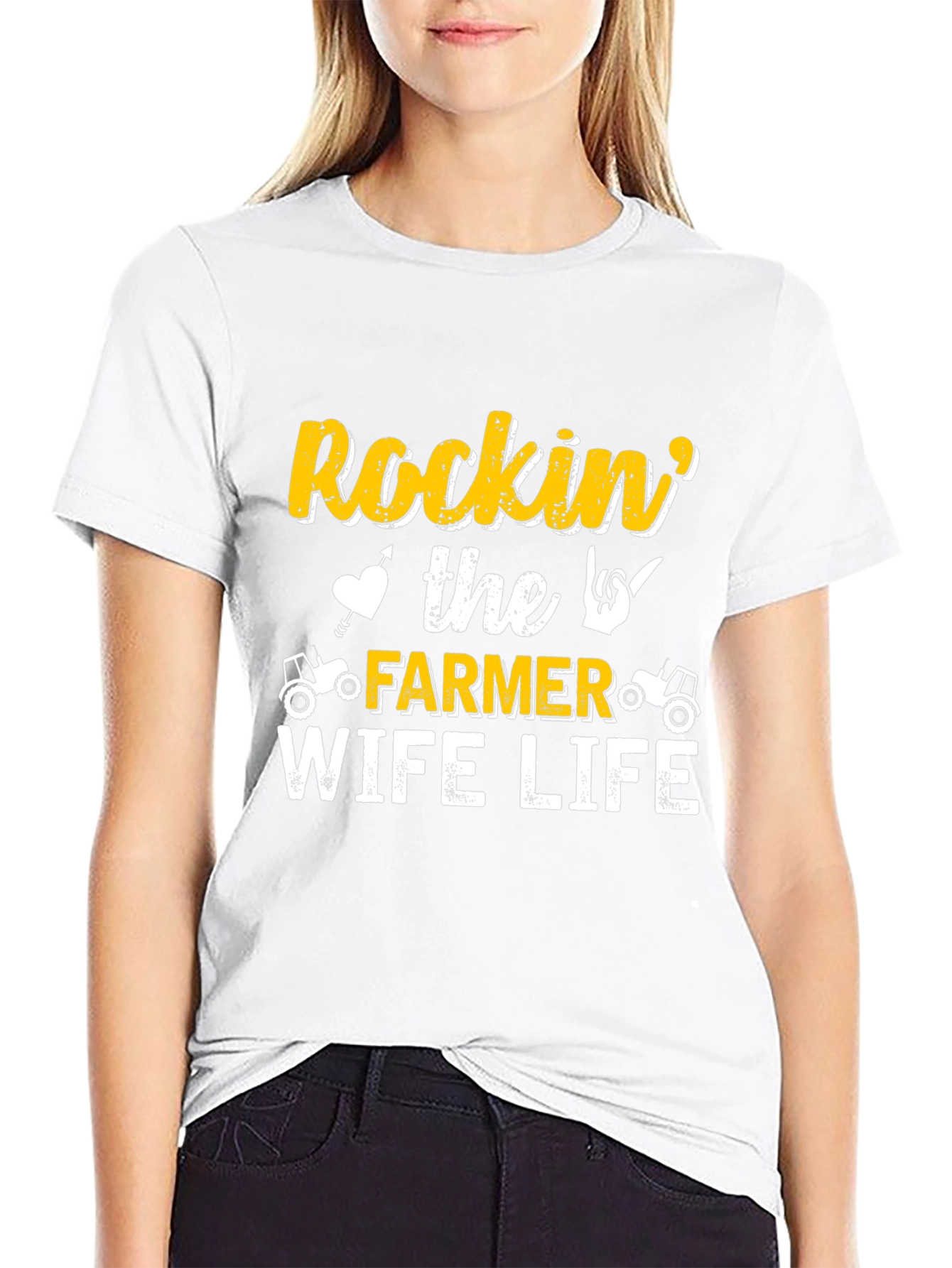 Rockin' Farmer Wife Life Black T-Shirt - 9