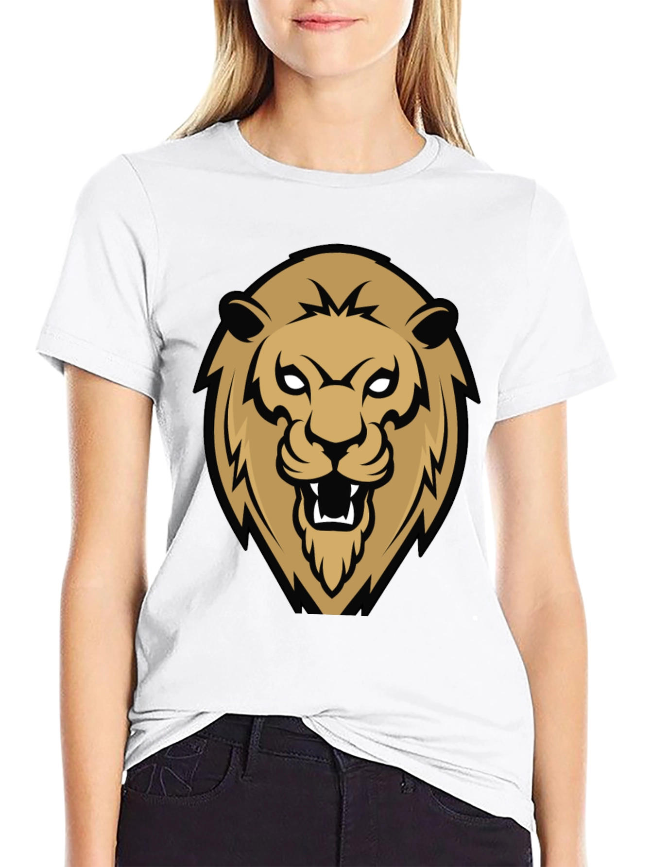 Black Lion Graphic Black T-Shirt view 9