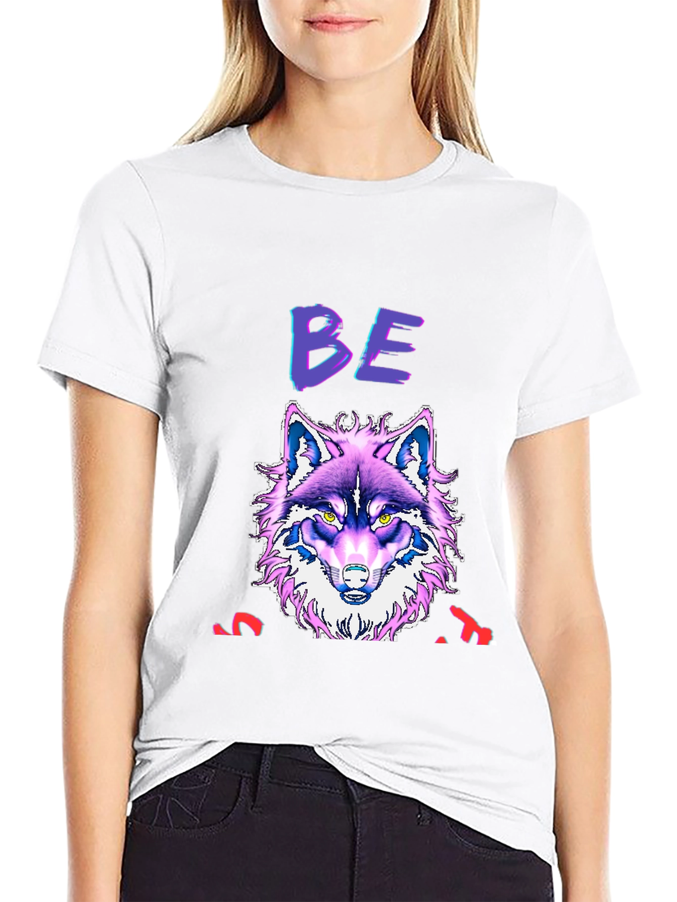 Black Wolf Graphic Print T-Shirt - Bold, Unique Design view 9