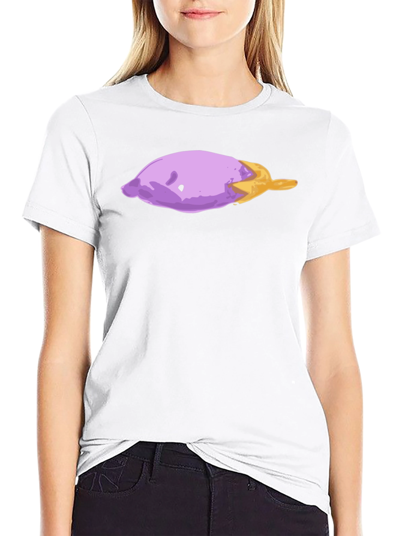 Eggplant Art Graphic T-Shirt - Casual Black Tee - 9