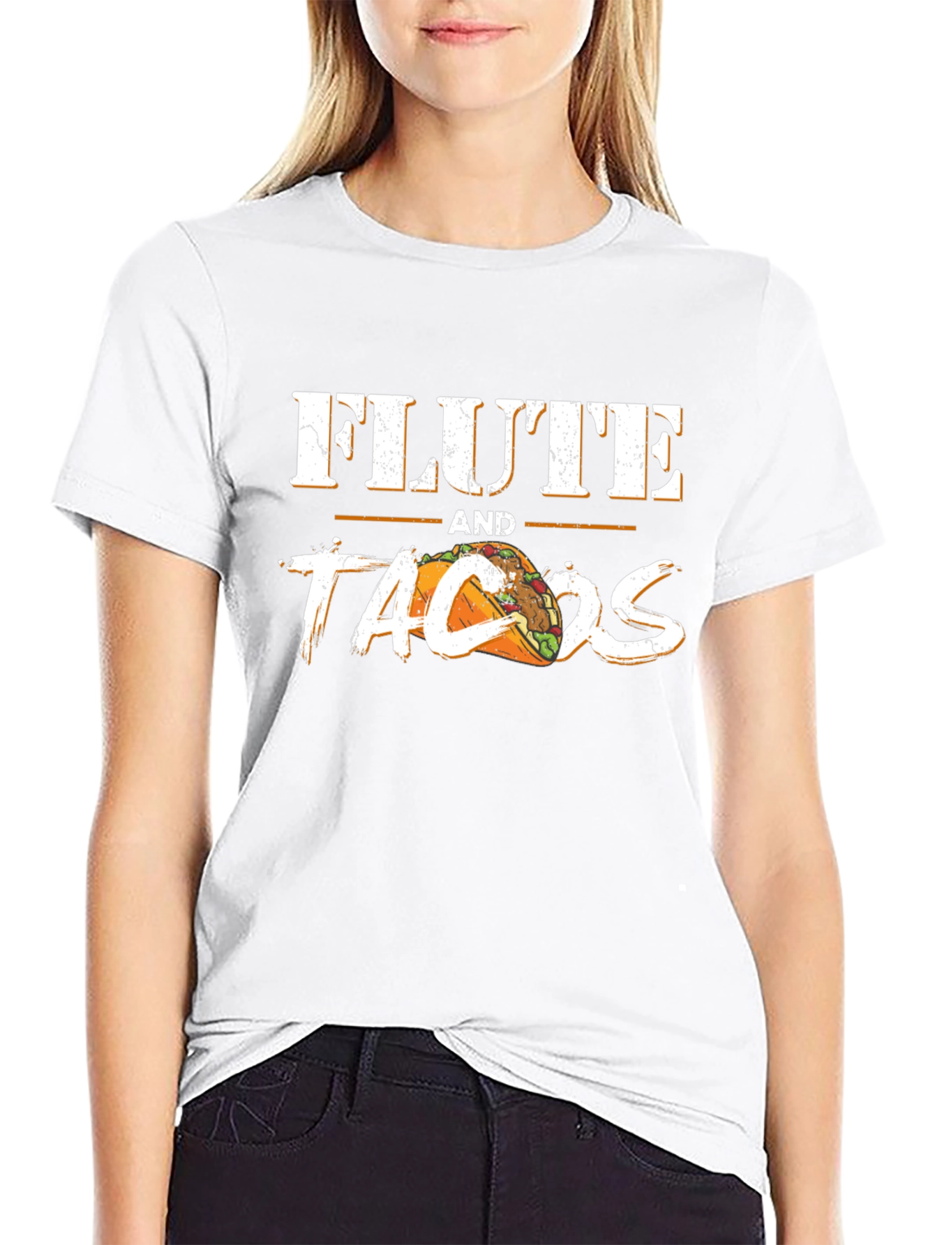 Black Flute and Tacos Black Graphic Tee view 9