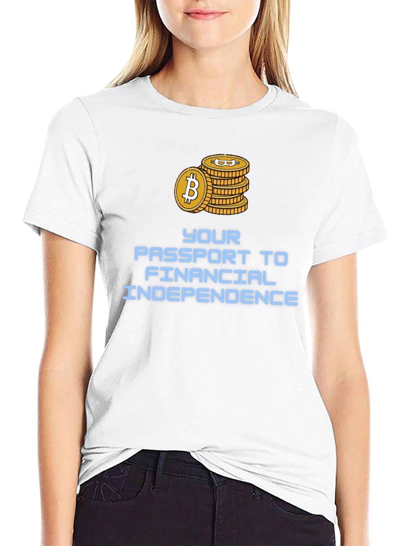 Black Bitcoin Financial Independence T-Shirt view 9