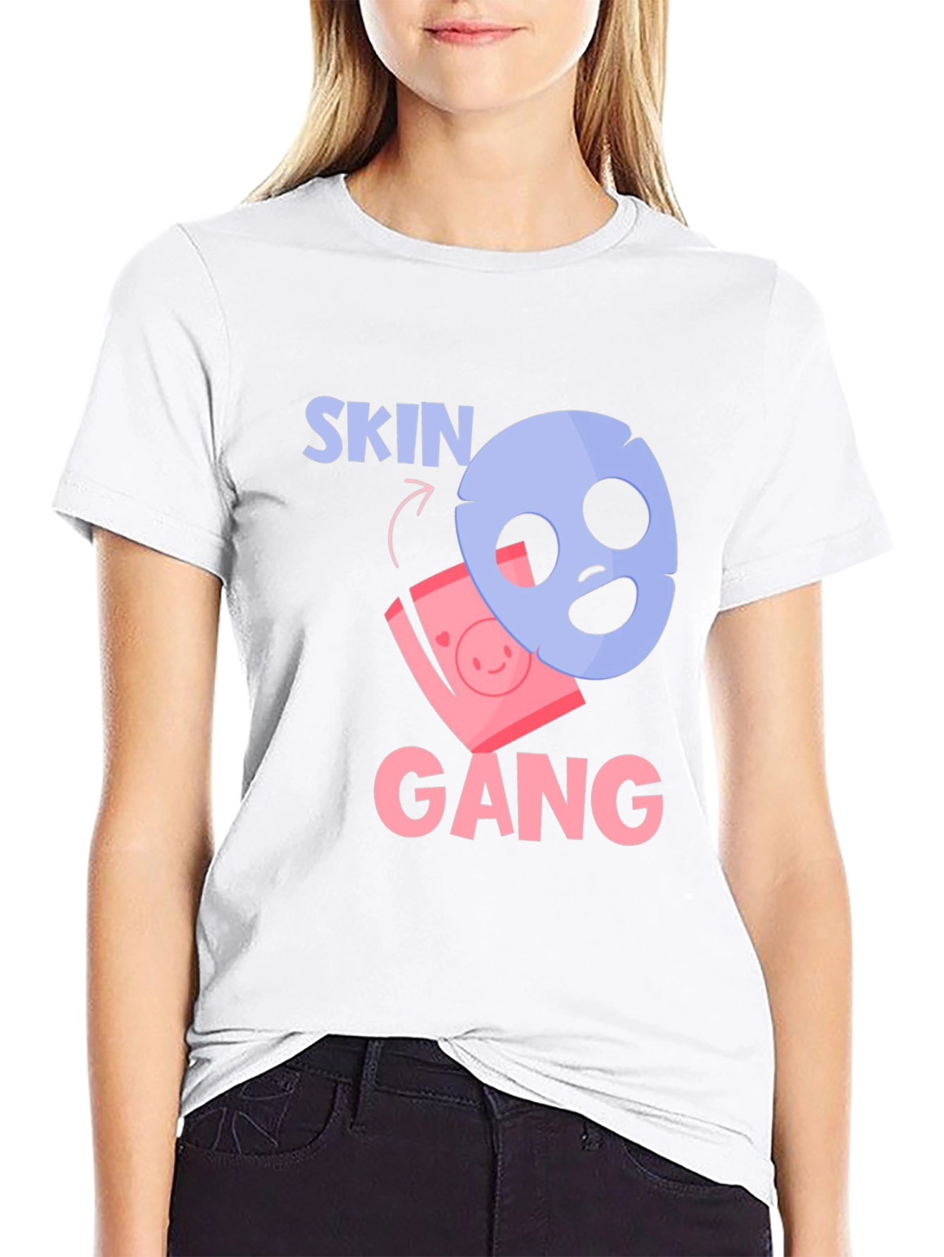 Black Skin Gang T-Shirt - Funny Beauty Mask Tee view 9