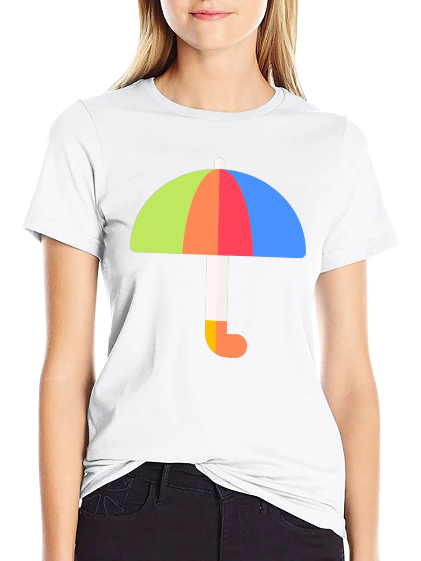 Colorful Umbrella Graphic Tee - Stylish Weather Protection - 9