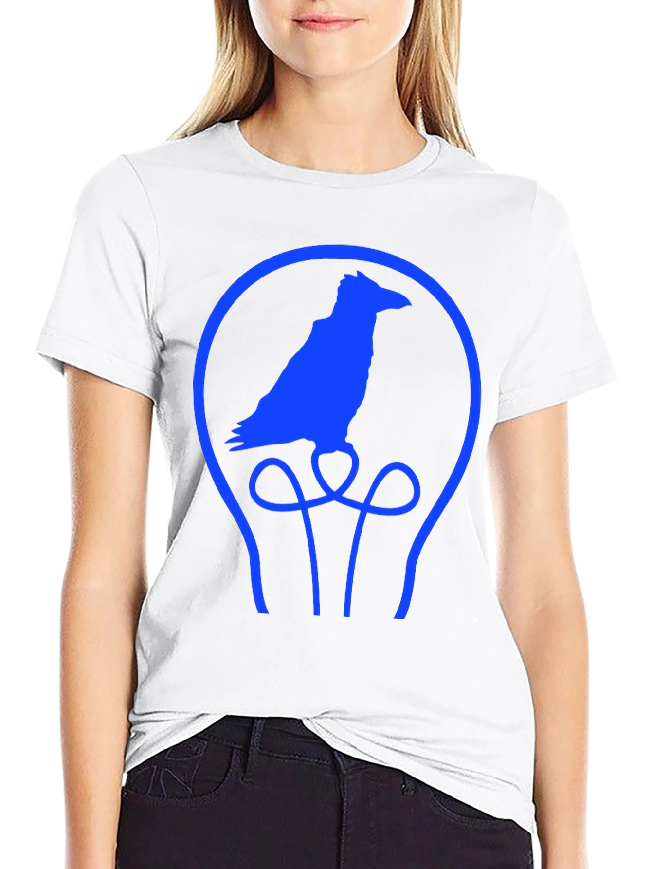 Black Raven Lightbulb T-Shirt - Unique Graphic Tee view 9