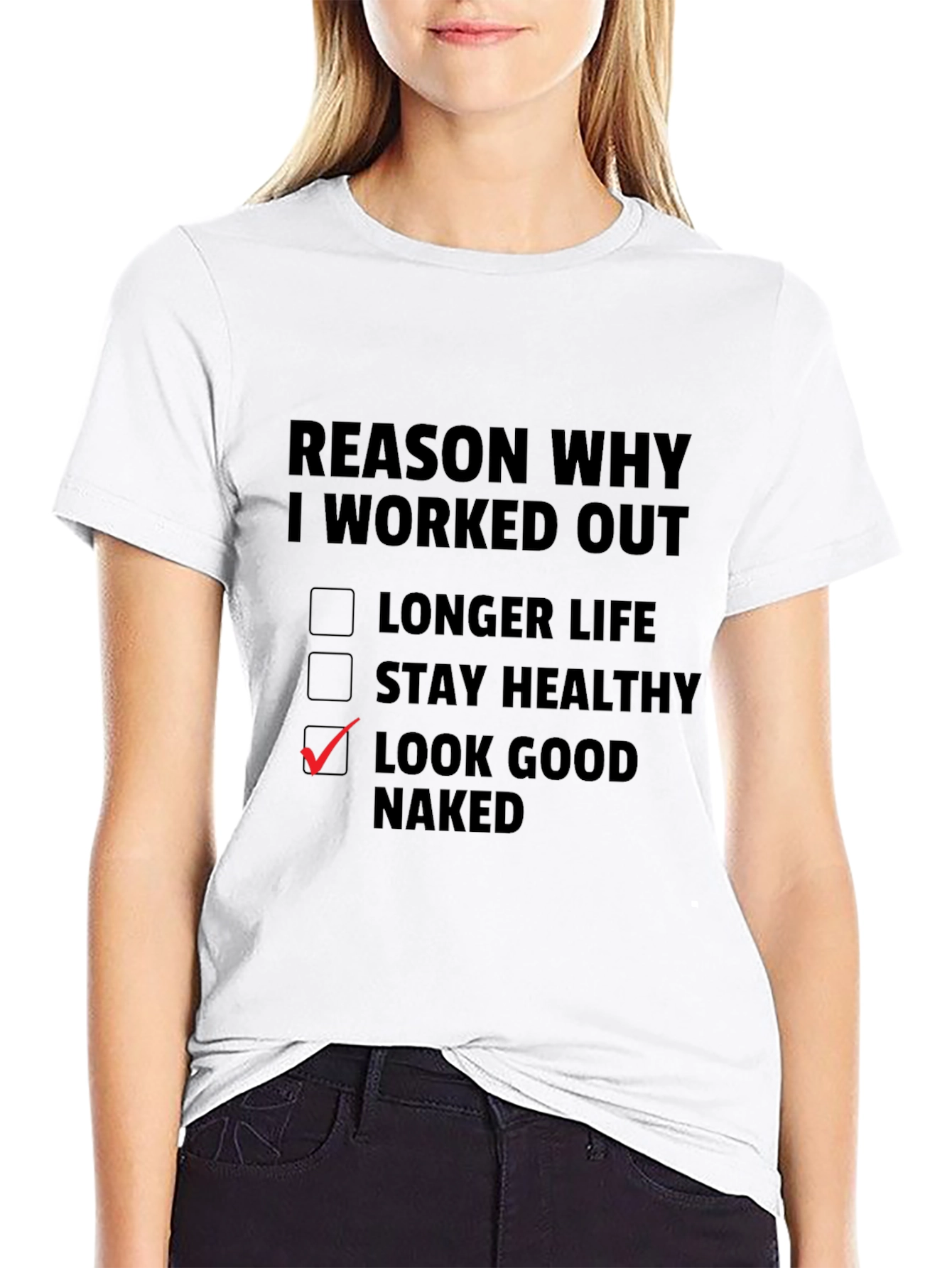 Black Reason Why I Workout Funny T-Shirt view 9