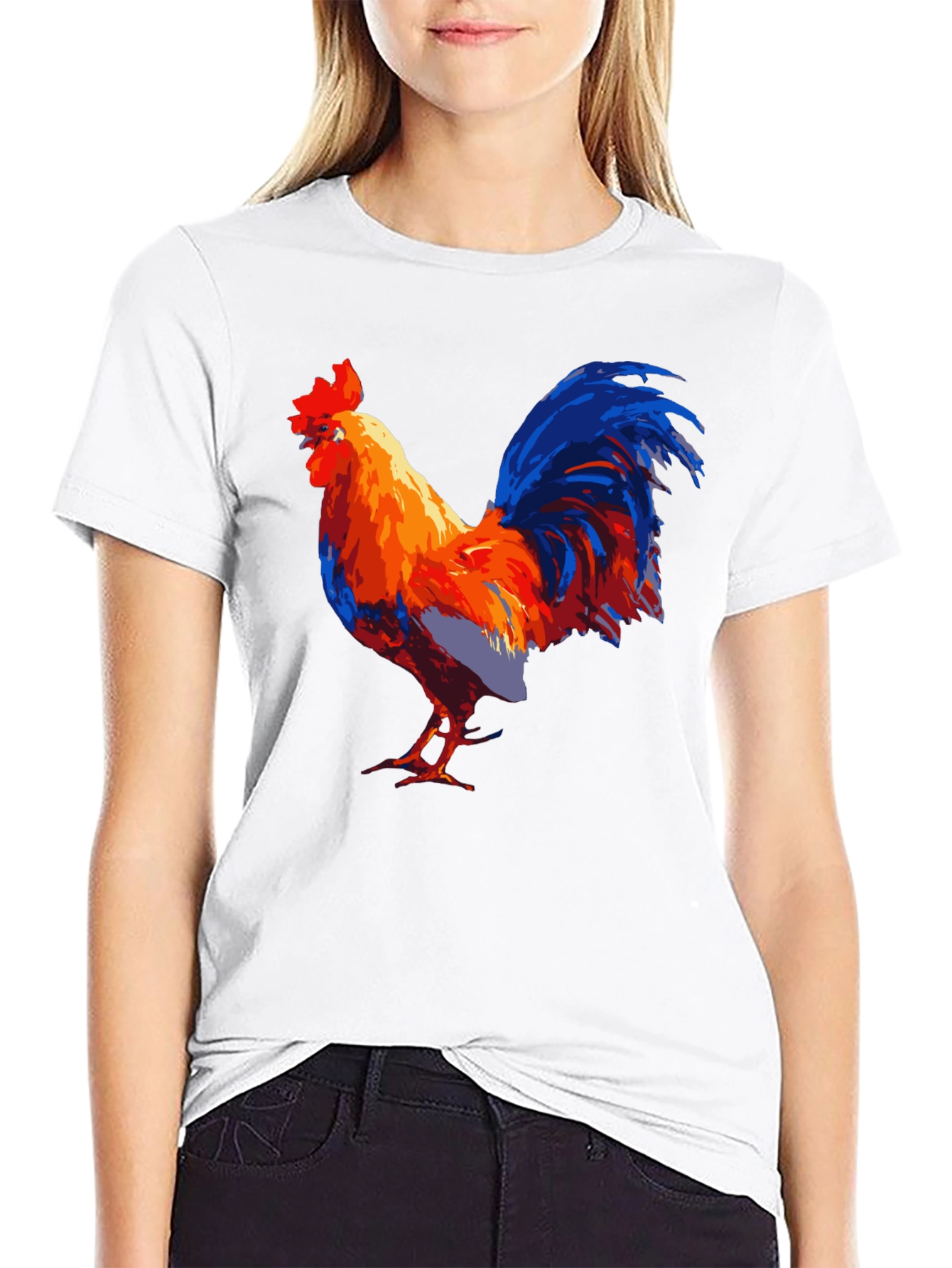 Black Bold Rooster Graphic Tee - Men's Black T-Shirt view 9