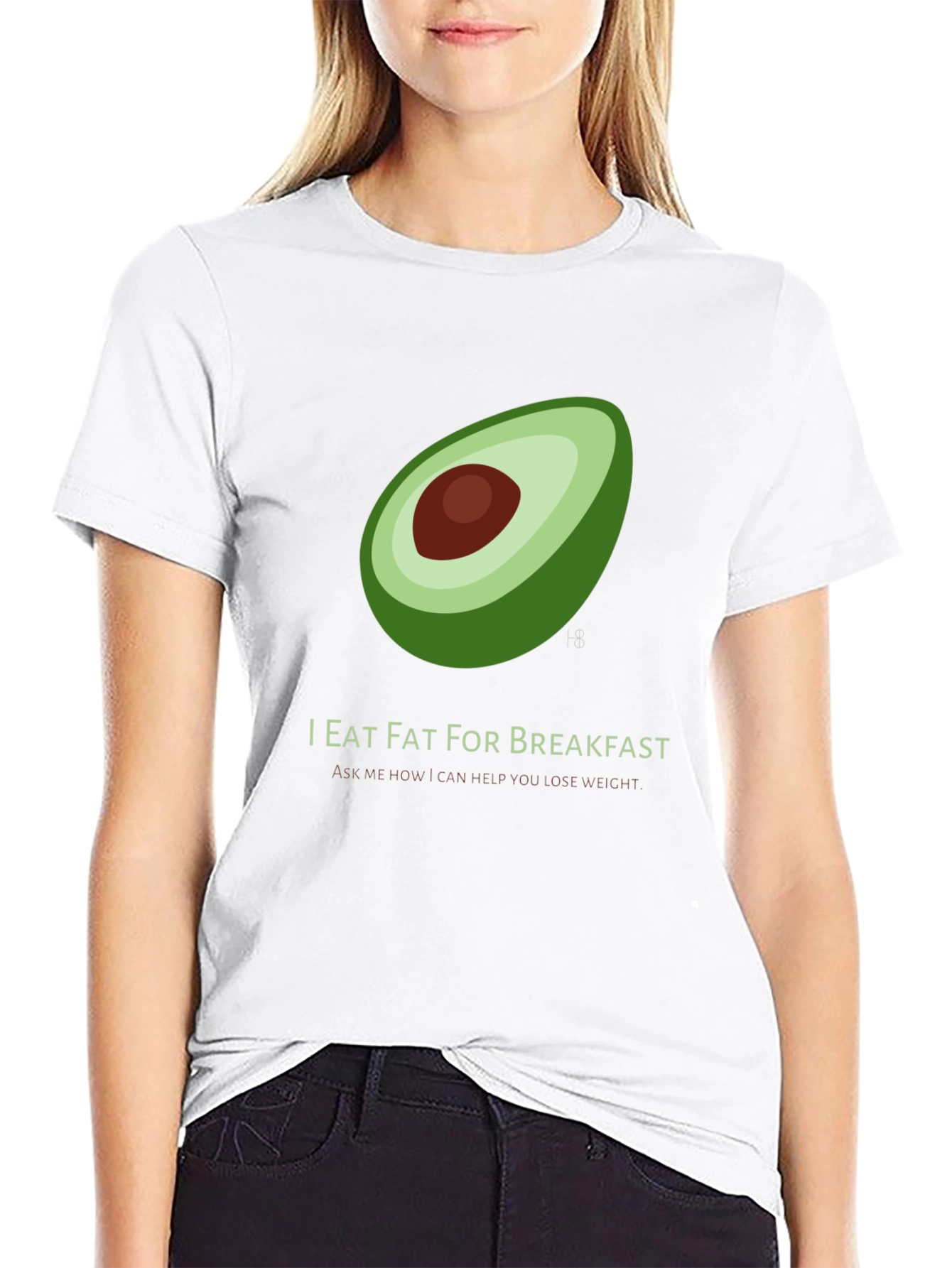 Black I Eat Fat for Breakfast T-Shirt - Avocado Graphic view 9