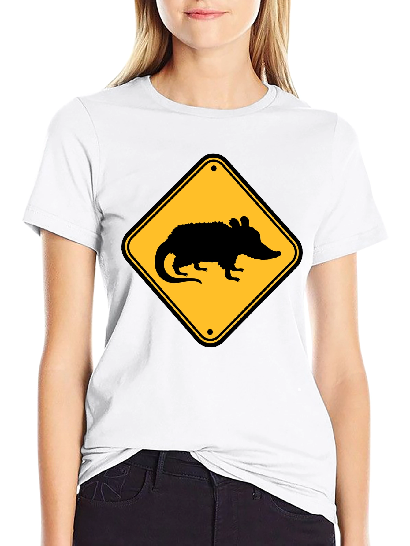 Black Opossum Crossing T-Shirt - Black view 9
