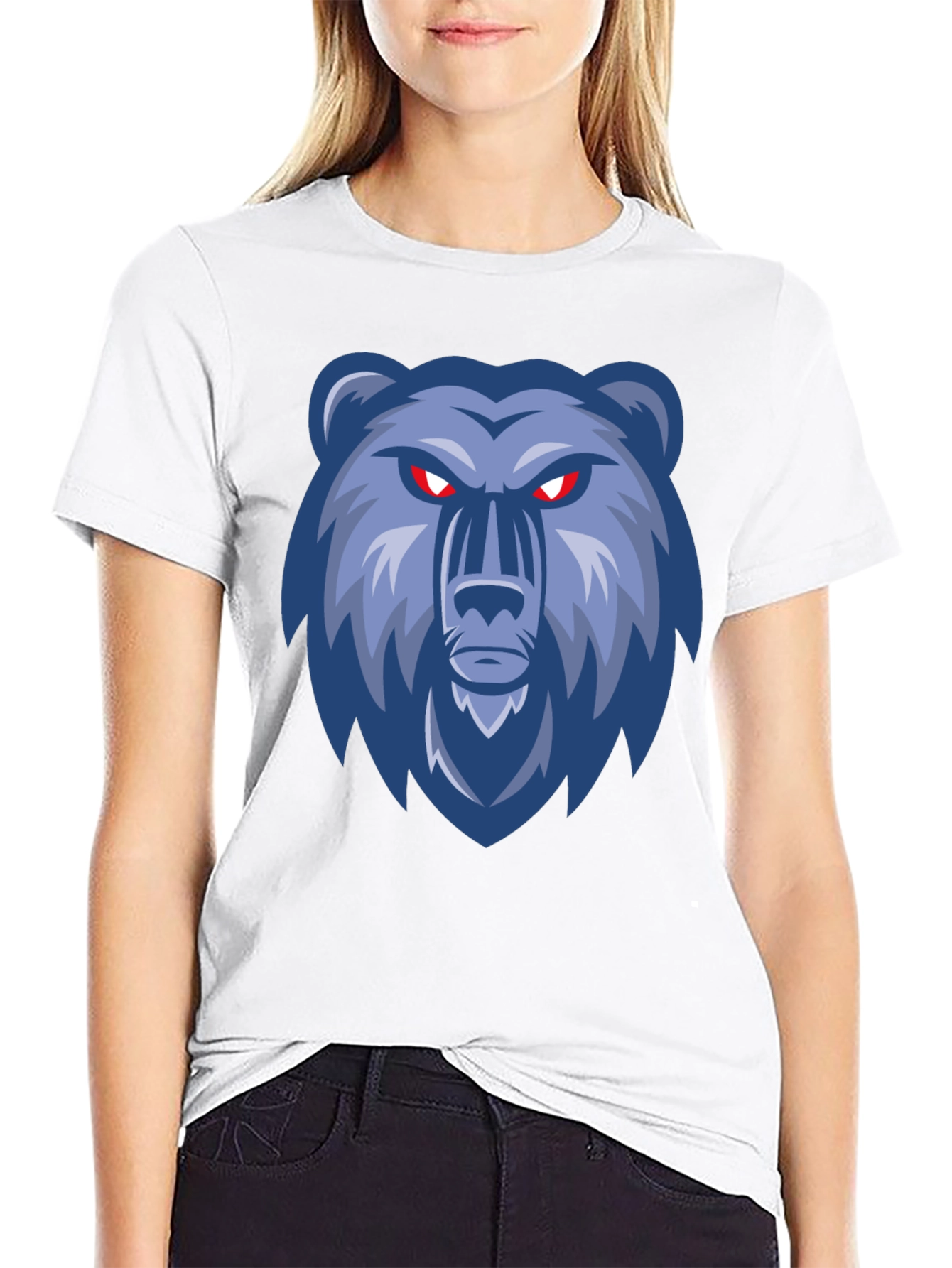 Black Men's Black T-Shirt with Bear Graphic view 9