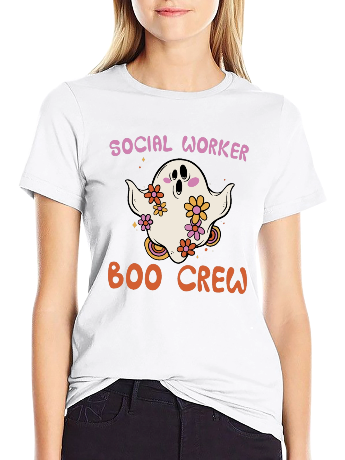 Black Social Worker Boo Crew T-Shirt view 9